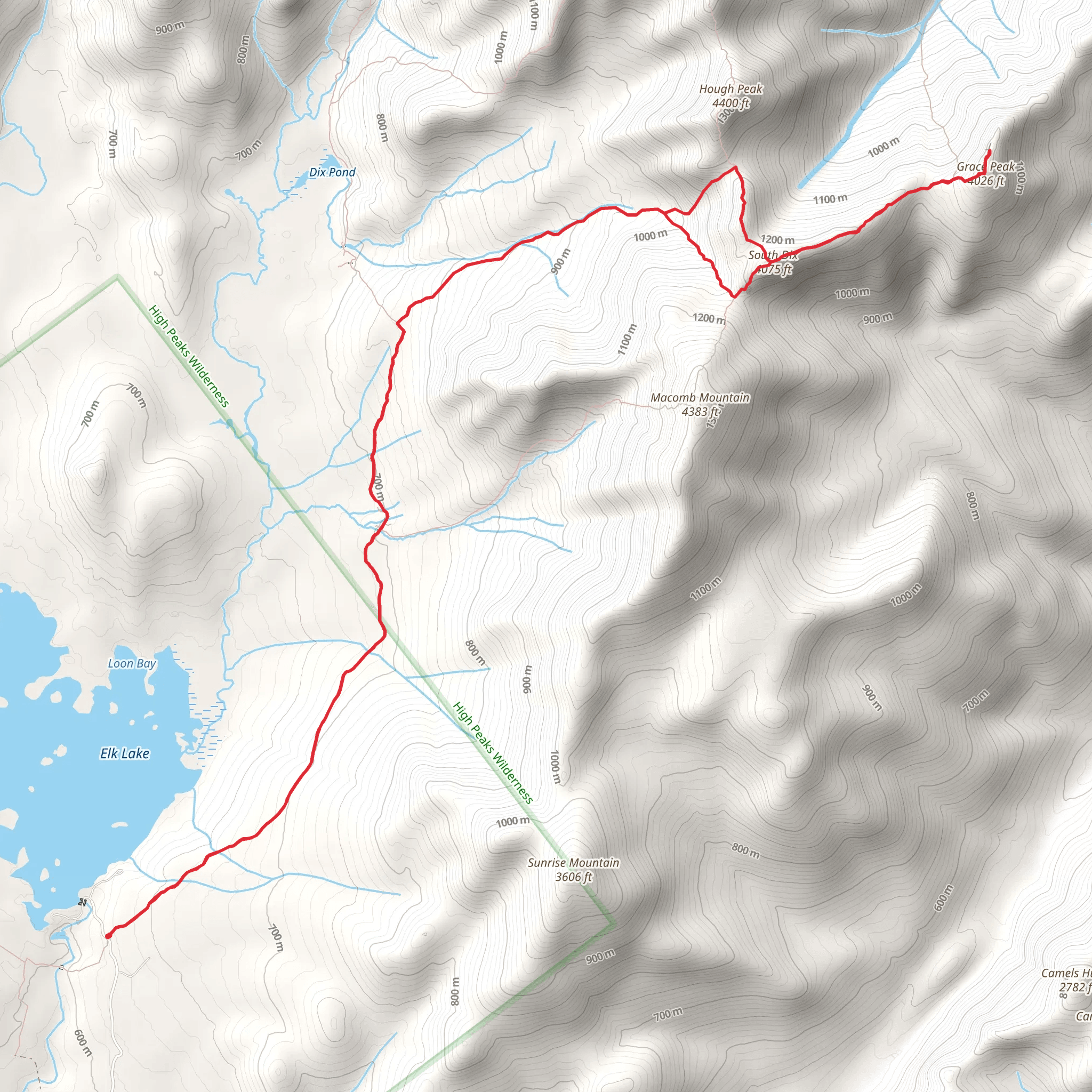 South Dix, Grace Peak and Hough Peak Trail mobile static map