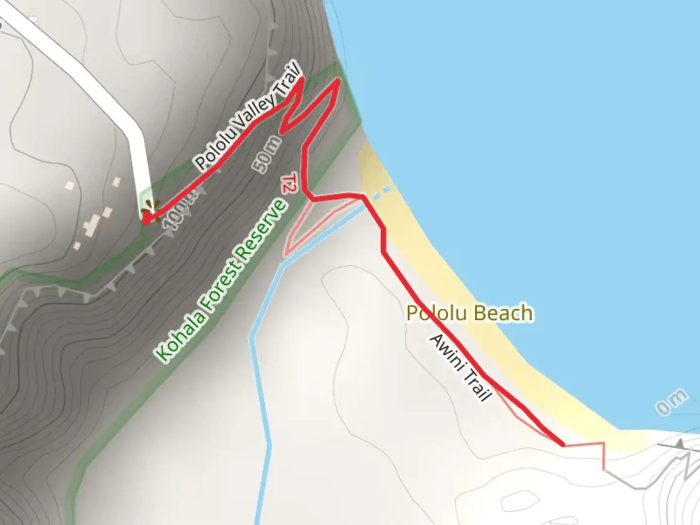 An image depicting the trail Awini Trail and its surrounding area.