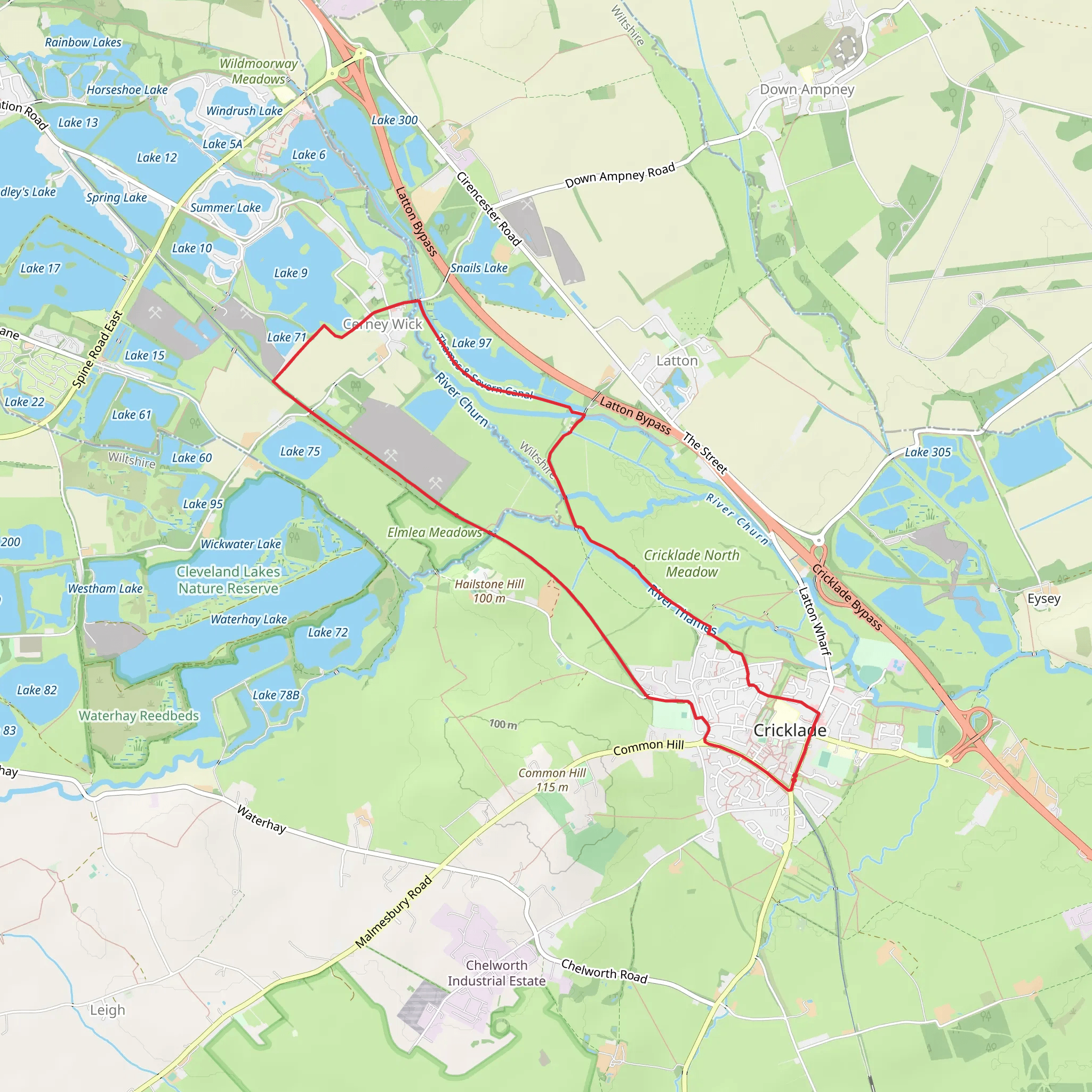 Cricklade Circular Walk mobile static map