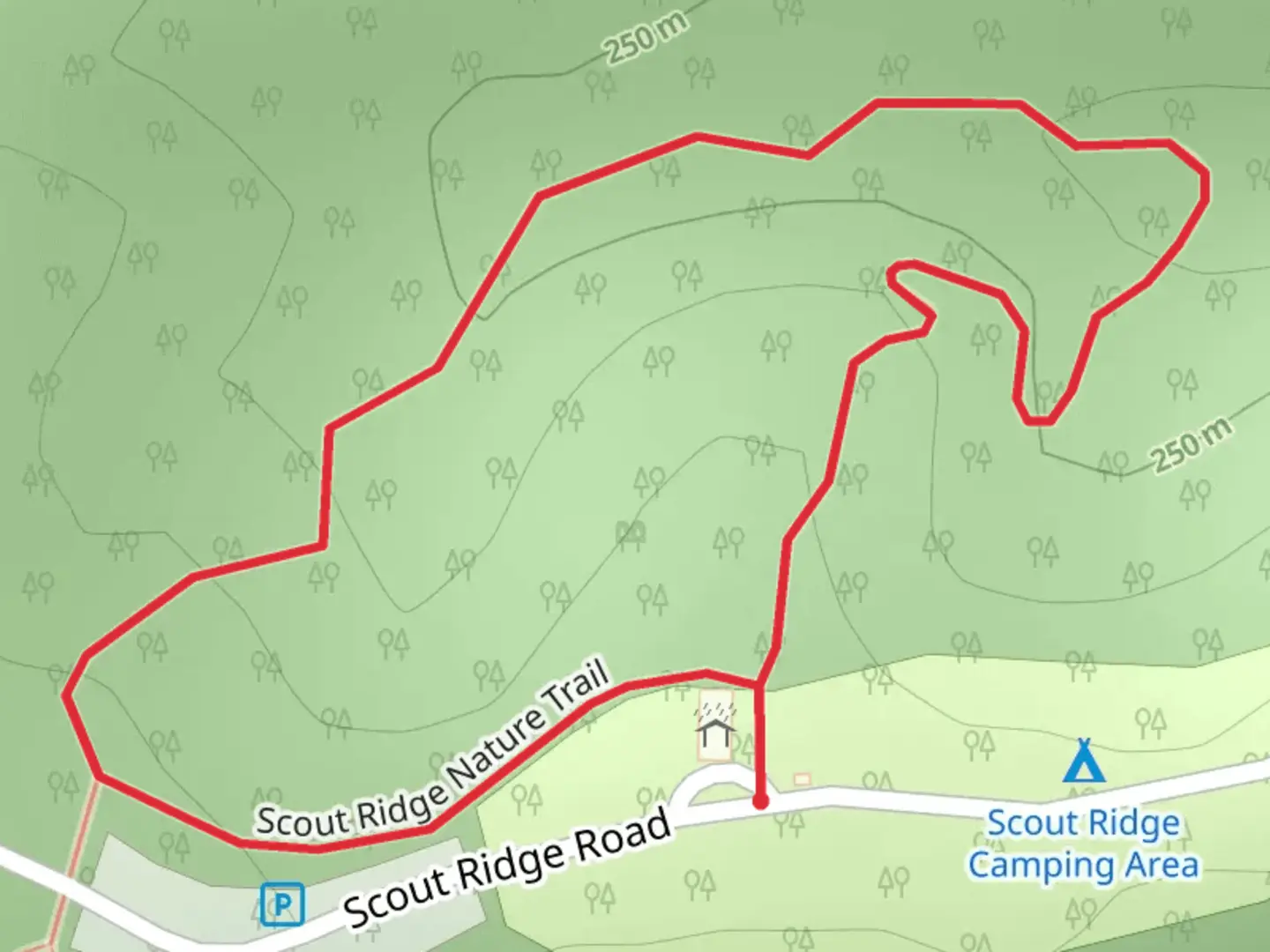 An image depicting the trail Scout Ridge Nature Loop Trail and its surrounding area.