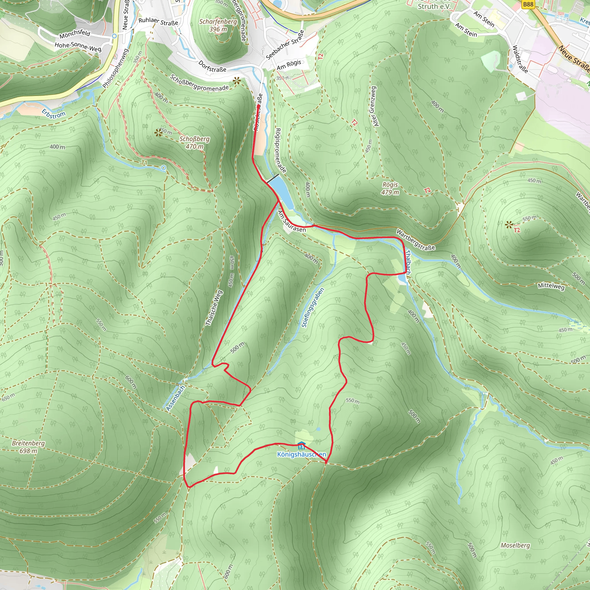 Talsperre Thal via Ruhlaer Insel mobile static map