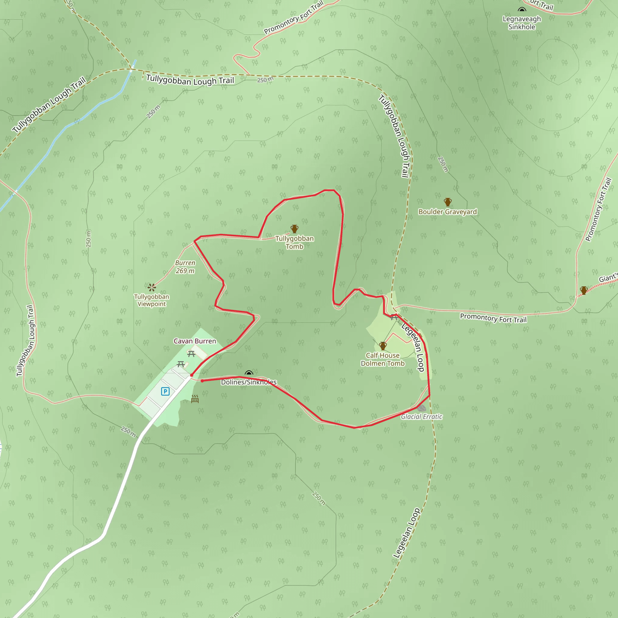 Cavan Burren Park - Calf House Dolmen Trail mobile static map