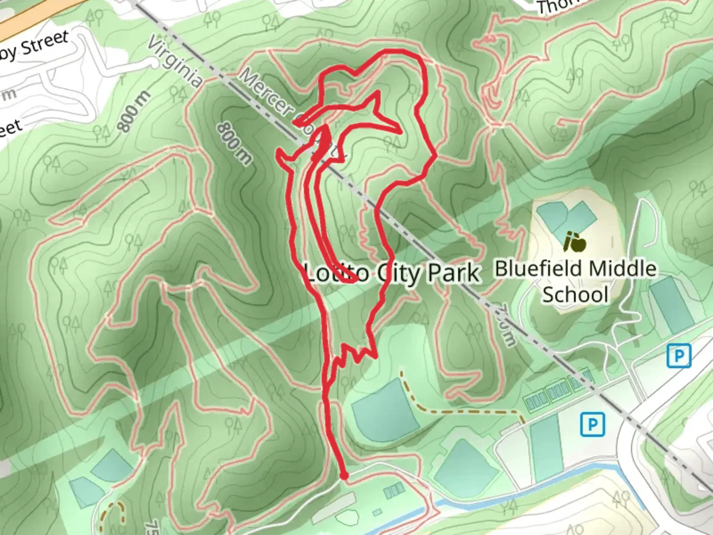 An image depicting the trail Scout, Sleeping Wolf and Bluebird Loop Trail and its surrounding area.
