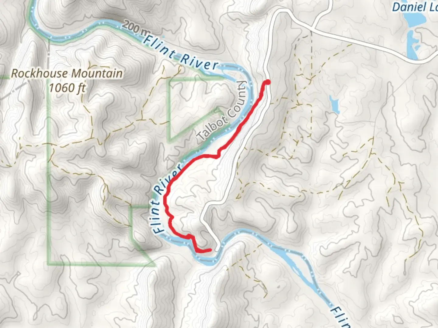 An image depicting the trail Upper River and Ribbon Trail and its surrounding area.