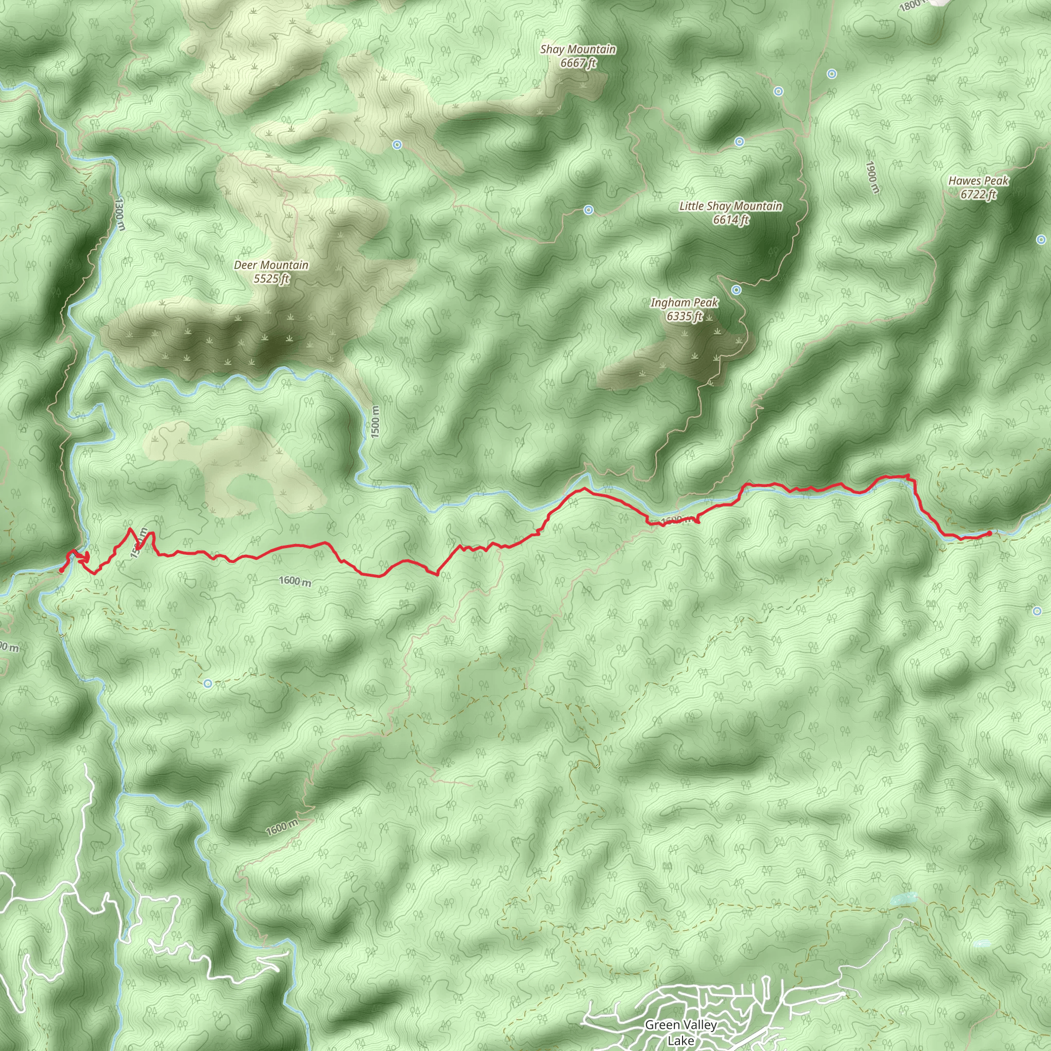 Pacific Crest Trail from Splinters Cabin Road mobile static map