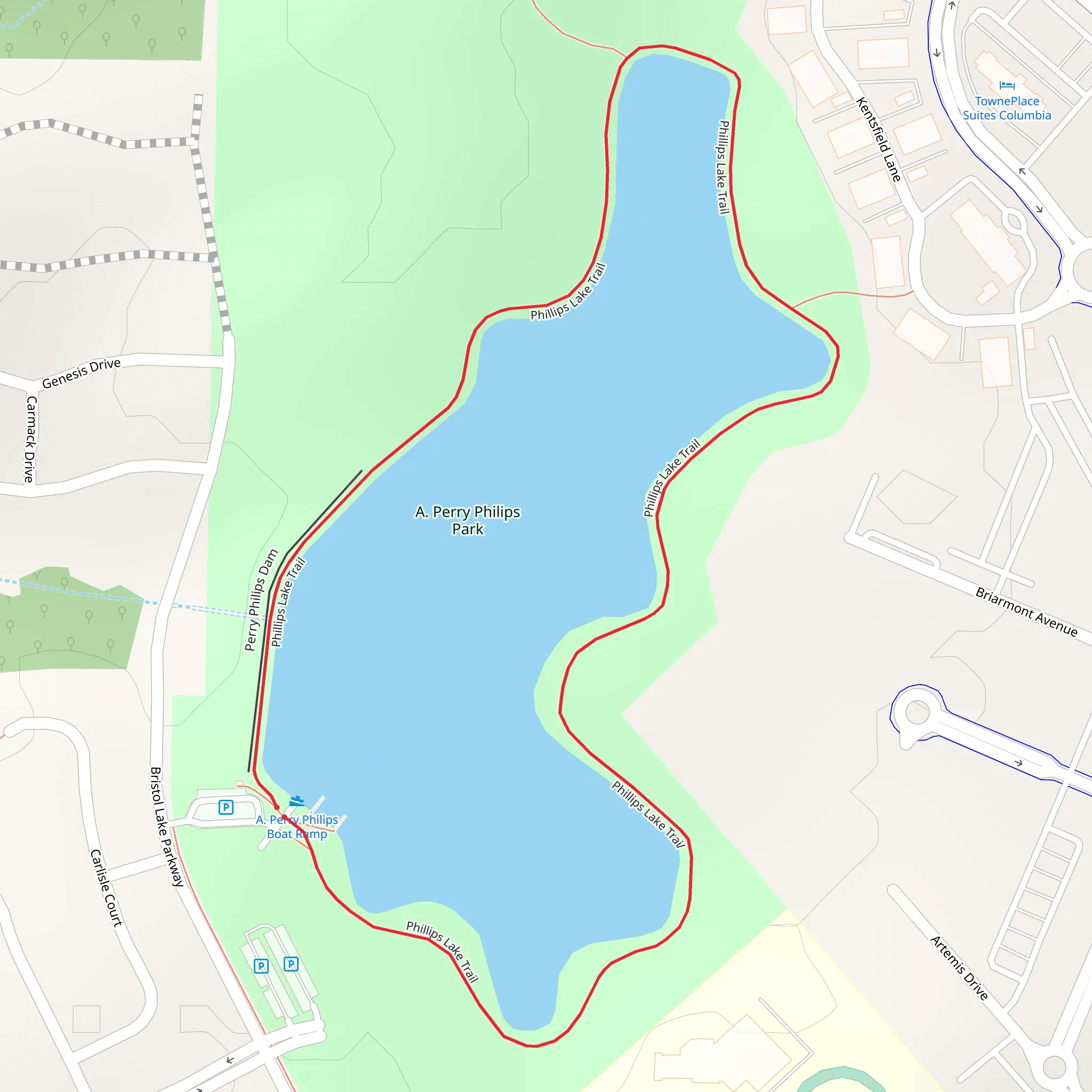 Philips Lake Loop mobile static map