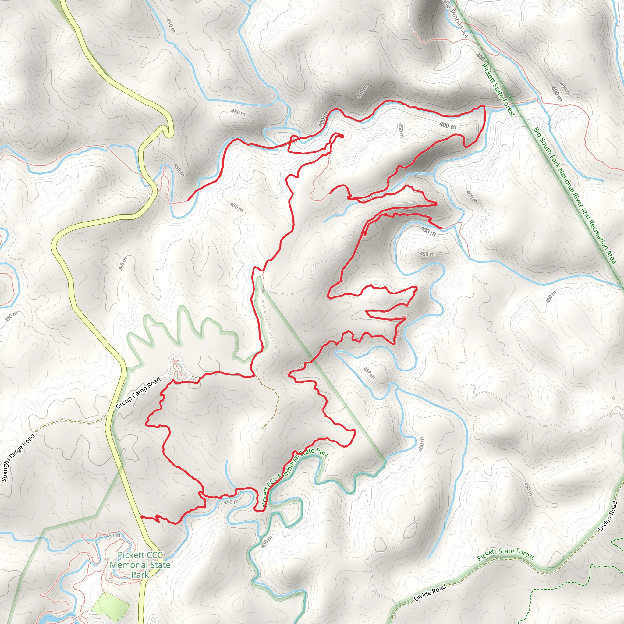 Hidden Passage Trail and John Muir Loop Trail mobile static map