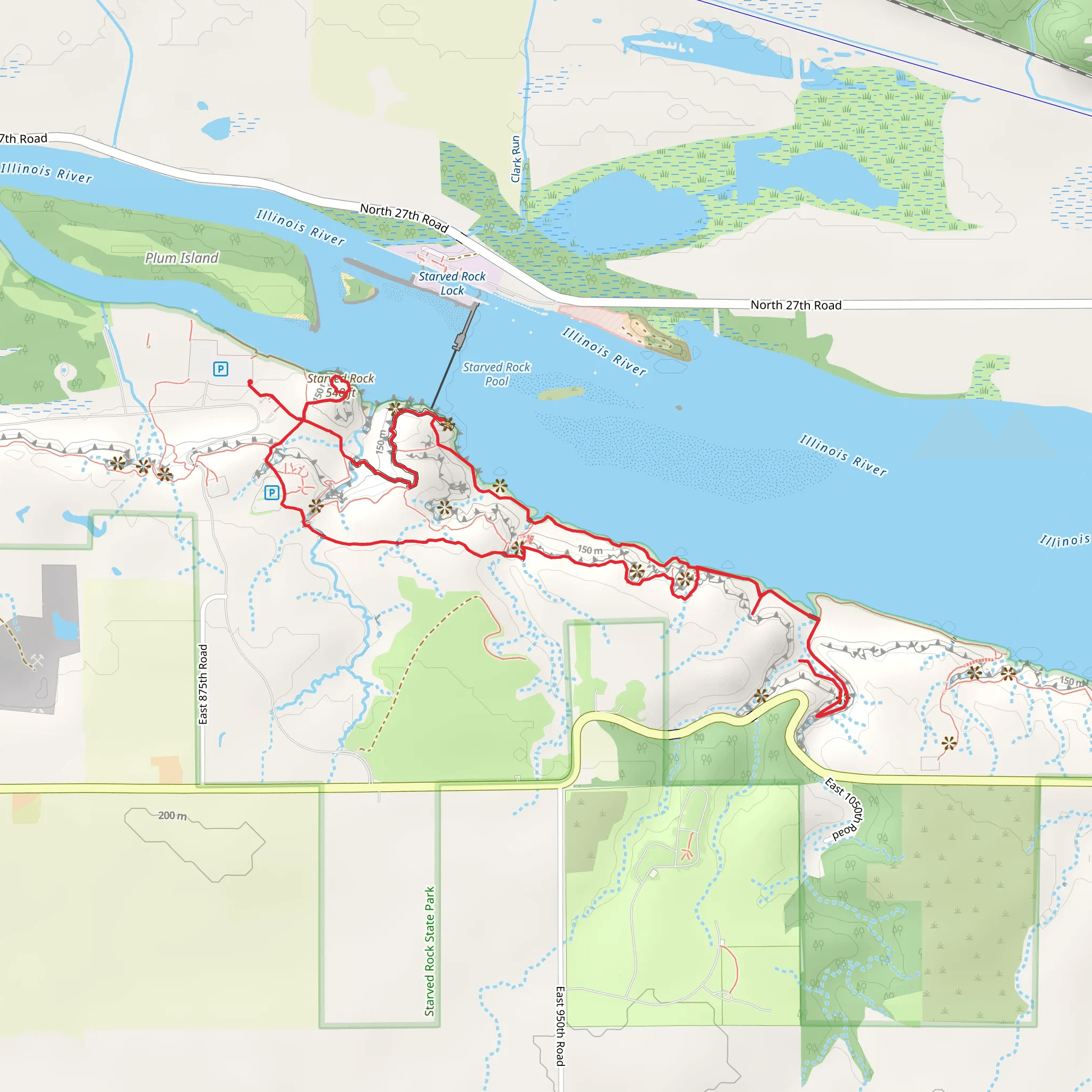Starved Rock - Illinois River Loop mobile static map
