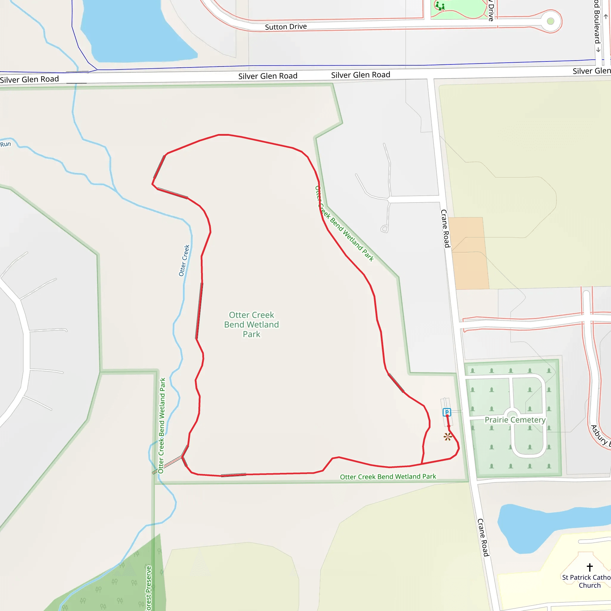 Otter Creek Bend Wetland Natural Area Loop mobile static map