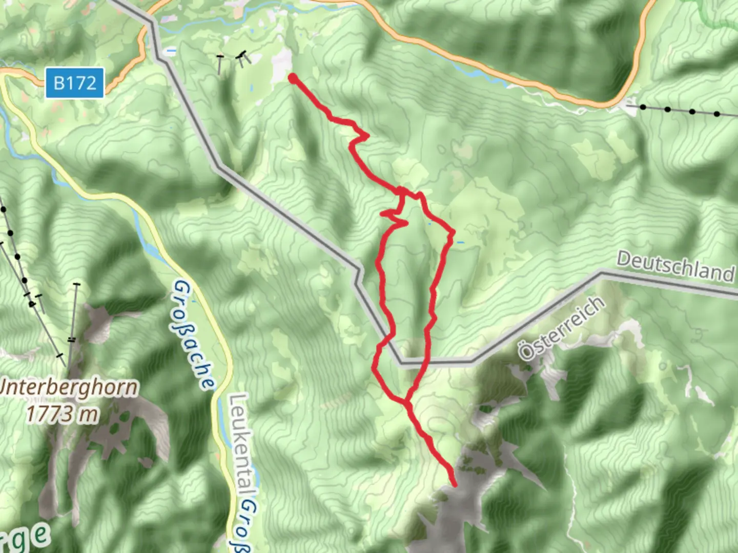 An image depicting the trail Fellhorn Loop via Hindenburghutte and its surrounding area.
