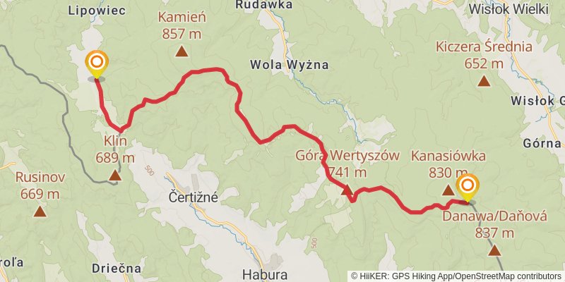 Trans Carpathian Hike stage 35 Map