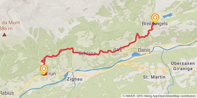 Camino Müstair-Geneva via Martigny stage 14 Map