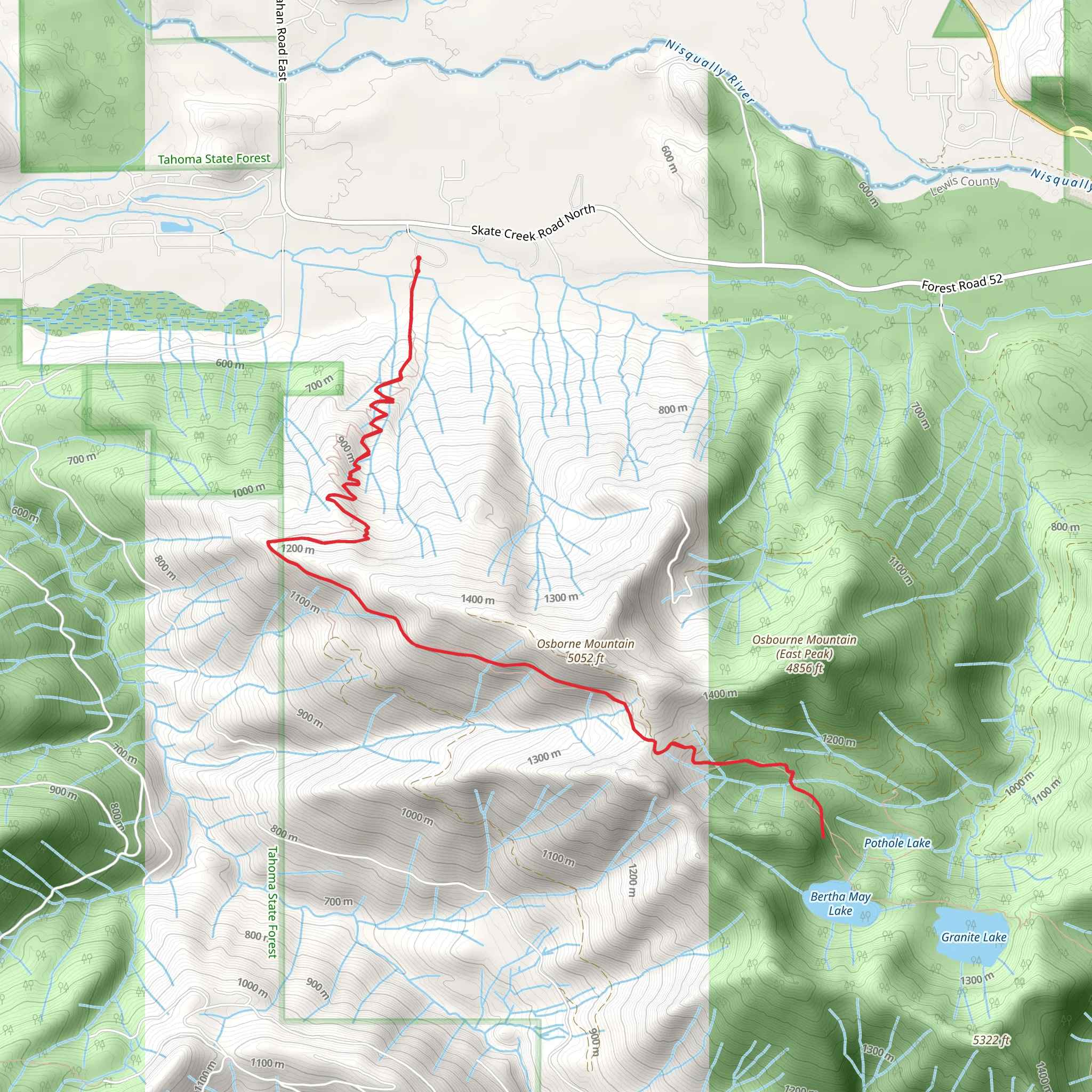 Osborne Mountain Trail mobile static map