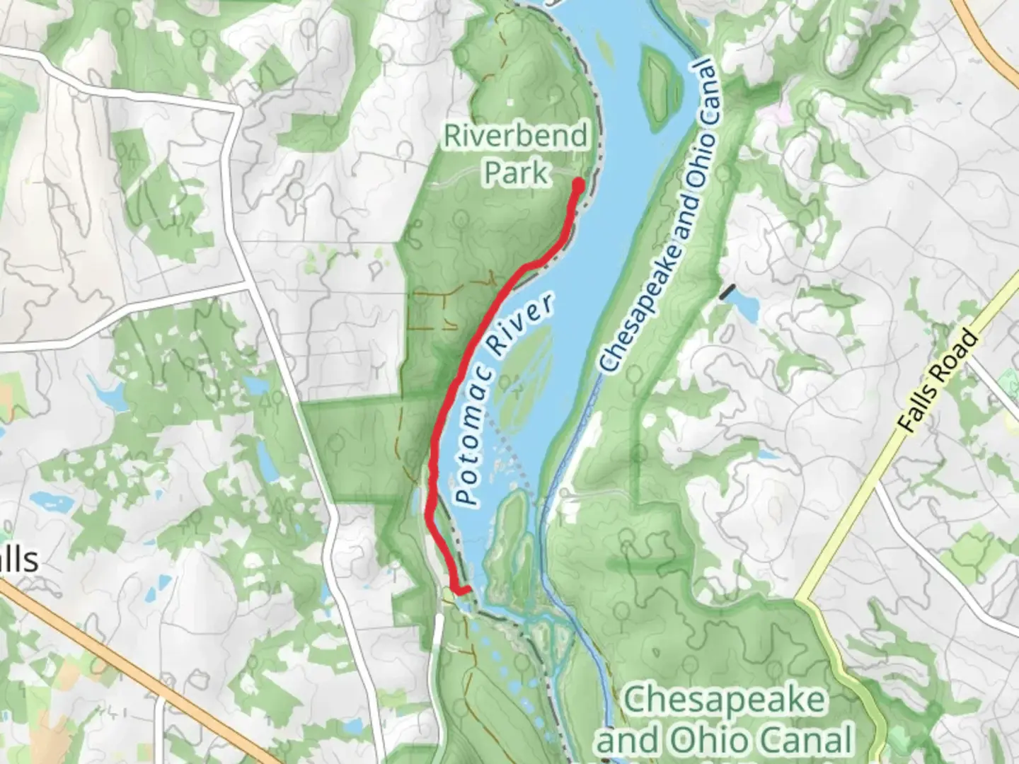 An image depicting the trail Potomac Heritage Trail and its surrounding area.
