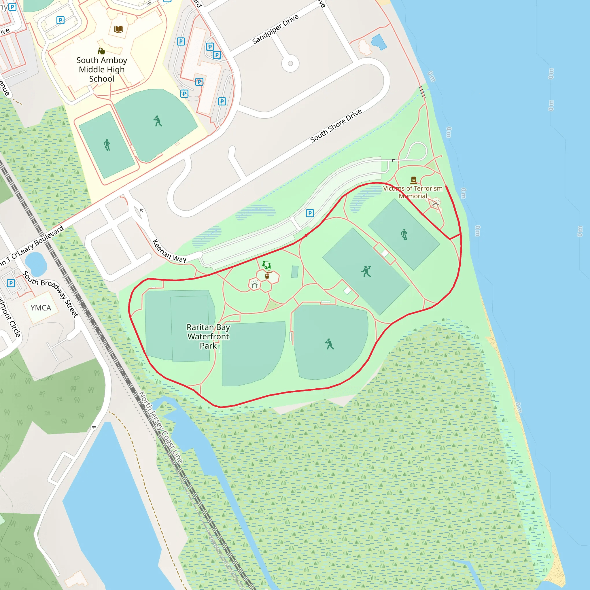 Raritan Bay Waterfront Park Loop mobile static map