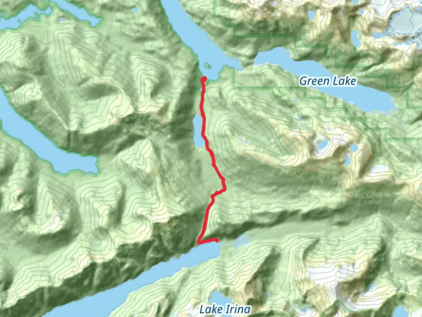 An image depicting the trail Salmon and Redoubt Lake Trail and its surrounding area.