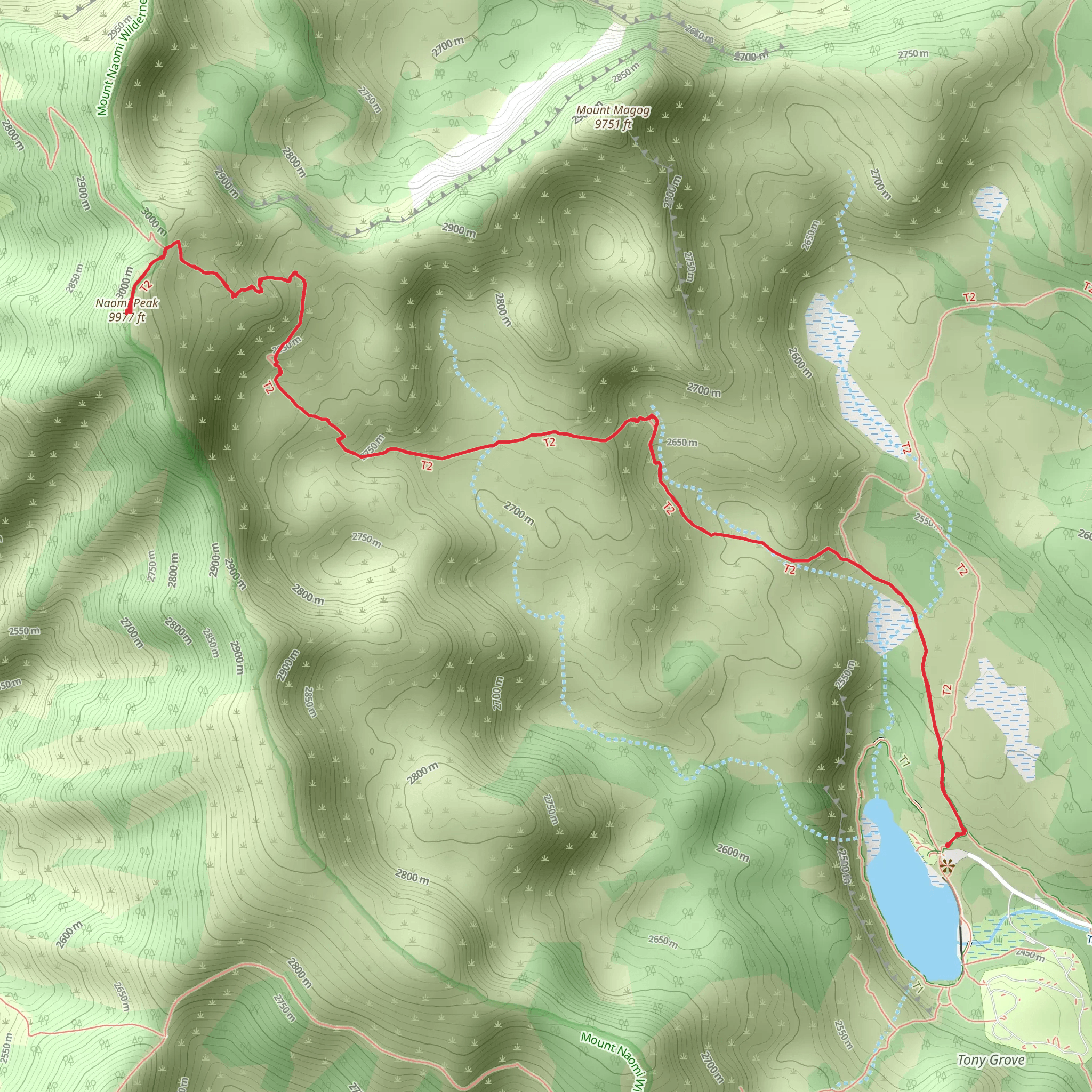 Naomi Peak Trail mobile static map