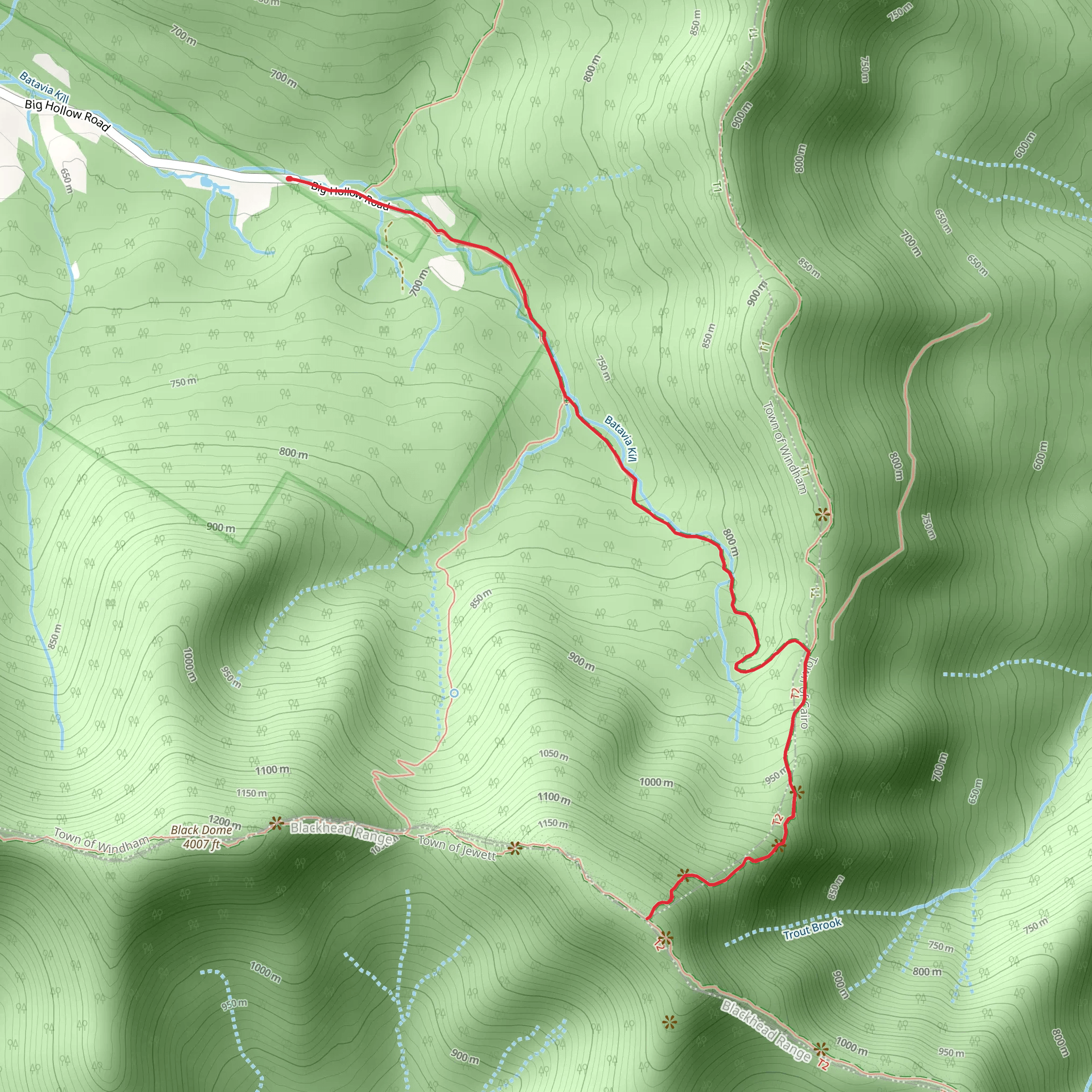 Blackhead via Batavia Kill Trail mobile static map