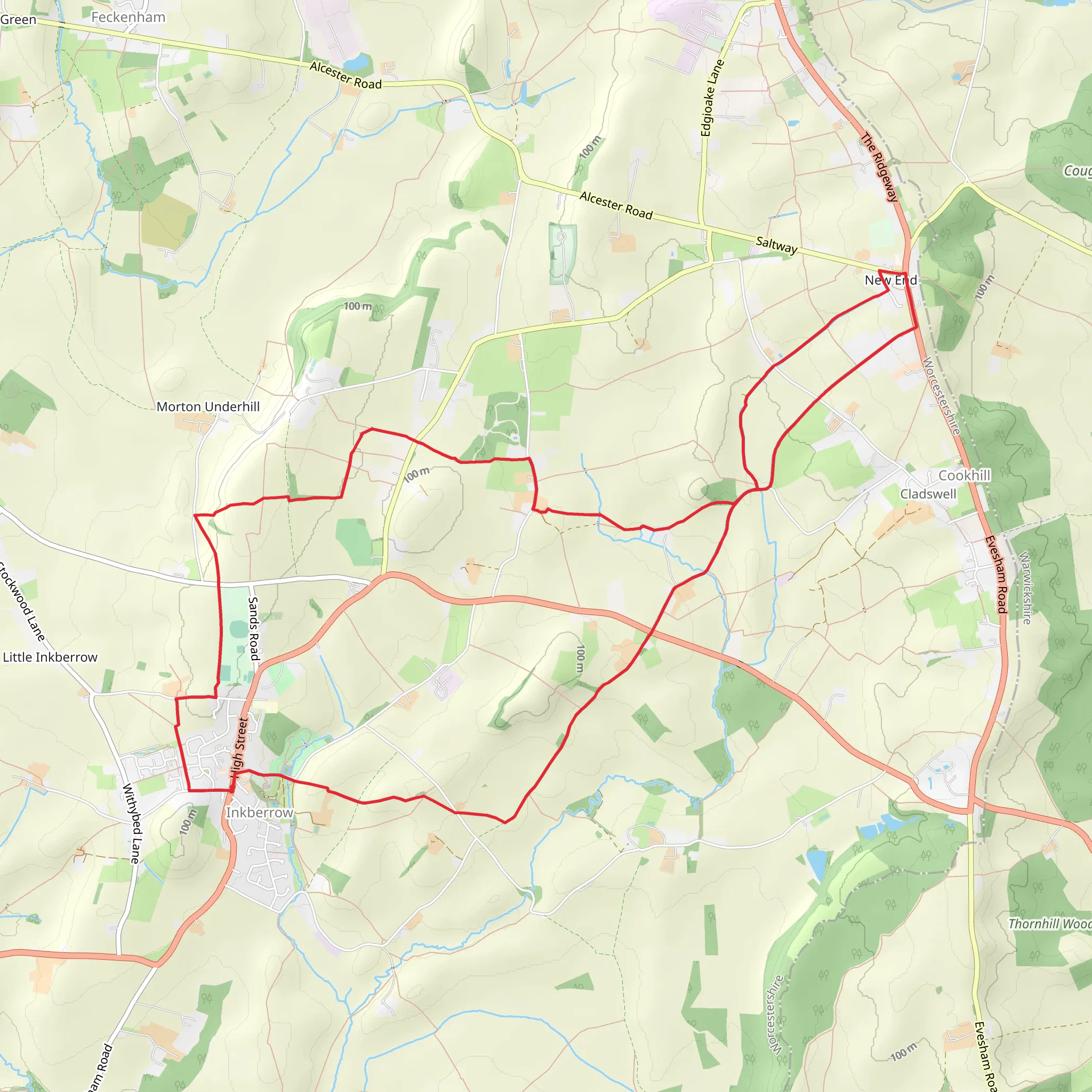 New End and Holberrow Green from Inkberrow mobile static map