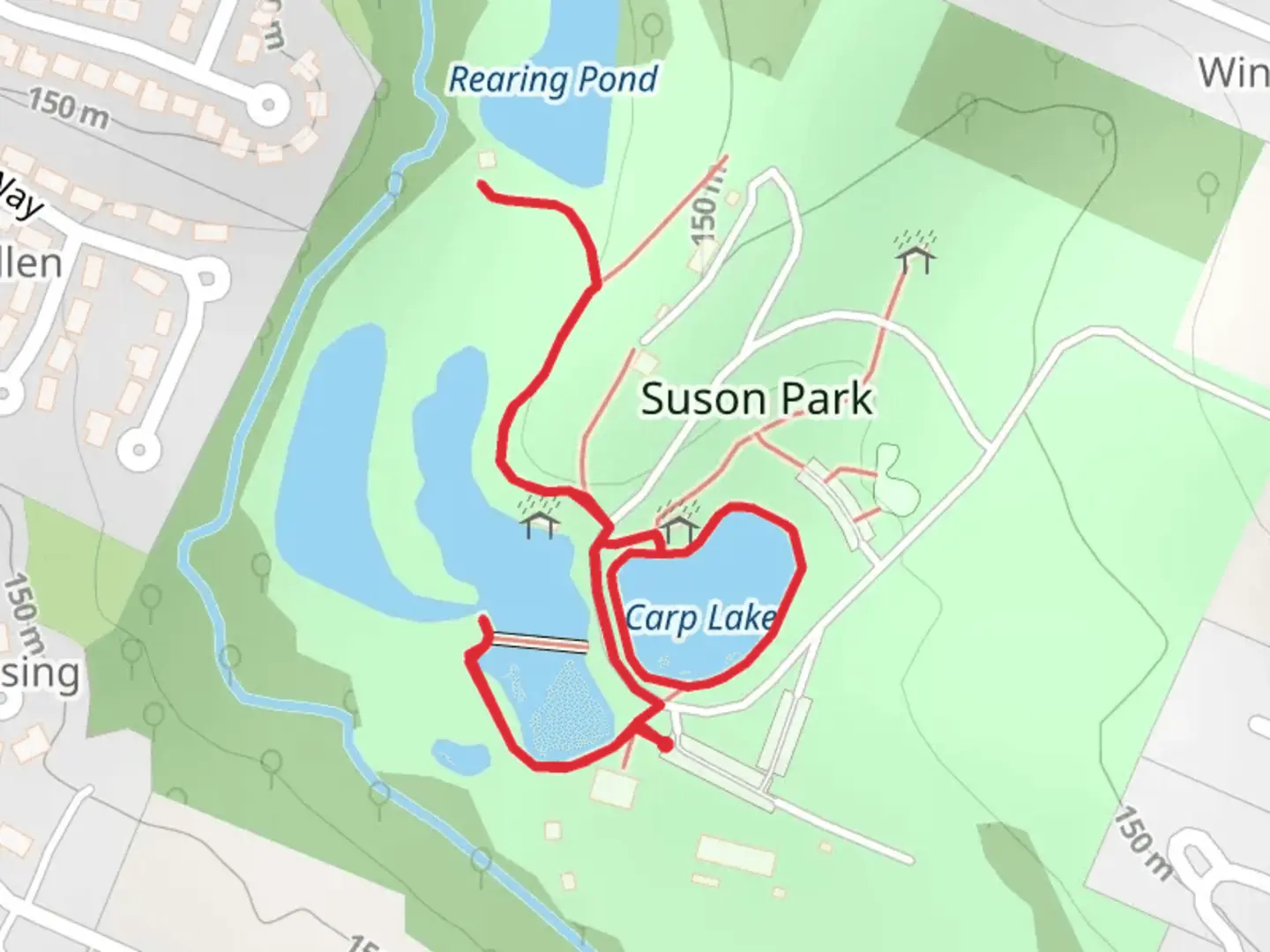 An image depicting the trail Carp Lake and Island Lake and its surrounding area.
