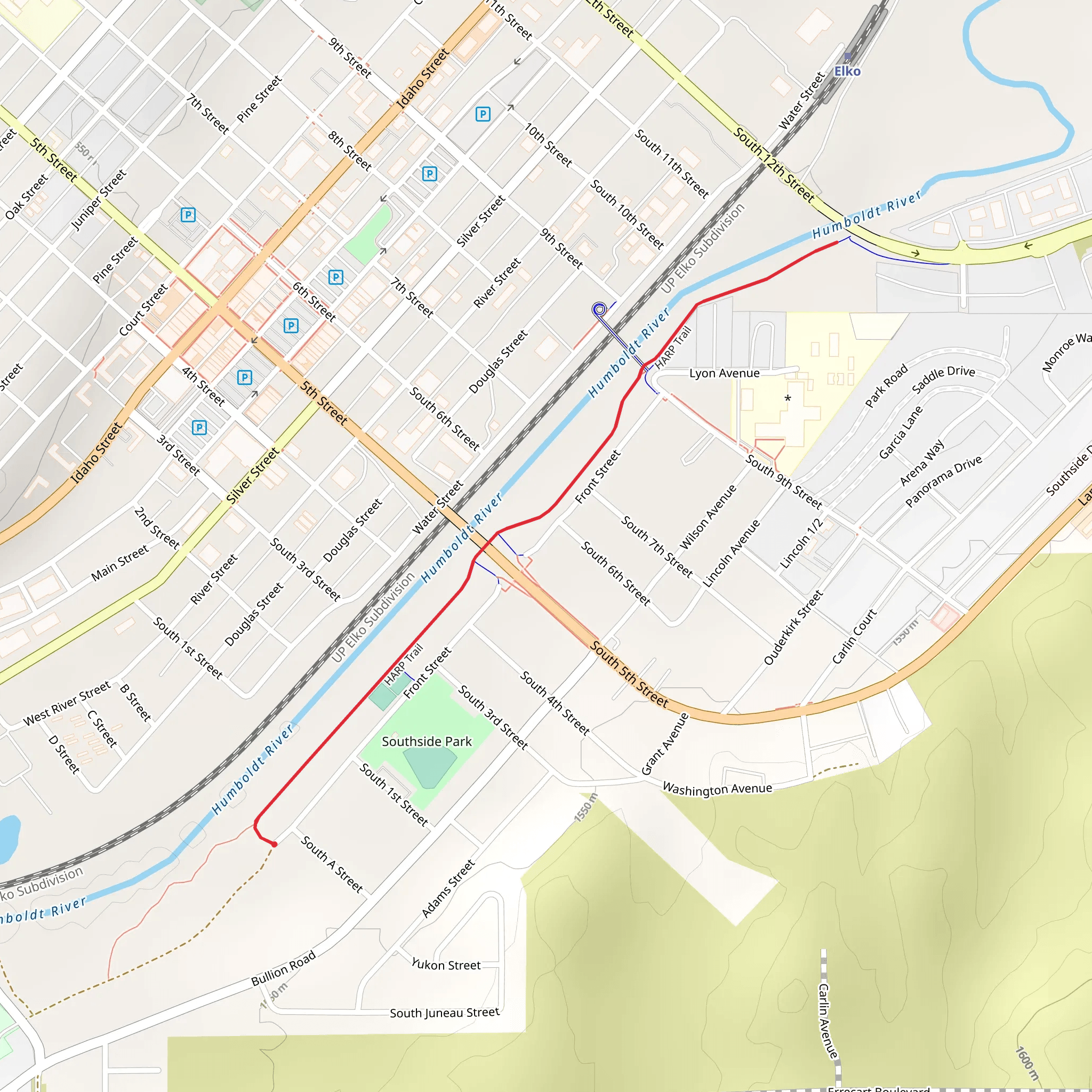 Walk along Humboldt River mobile static map
