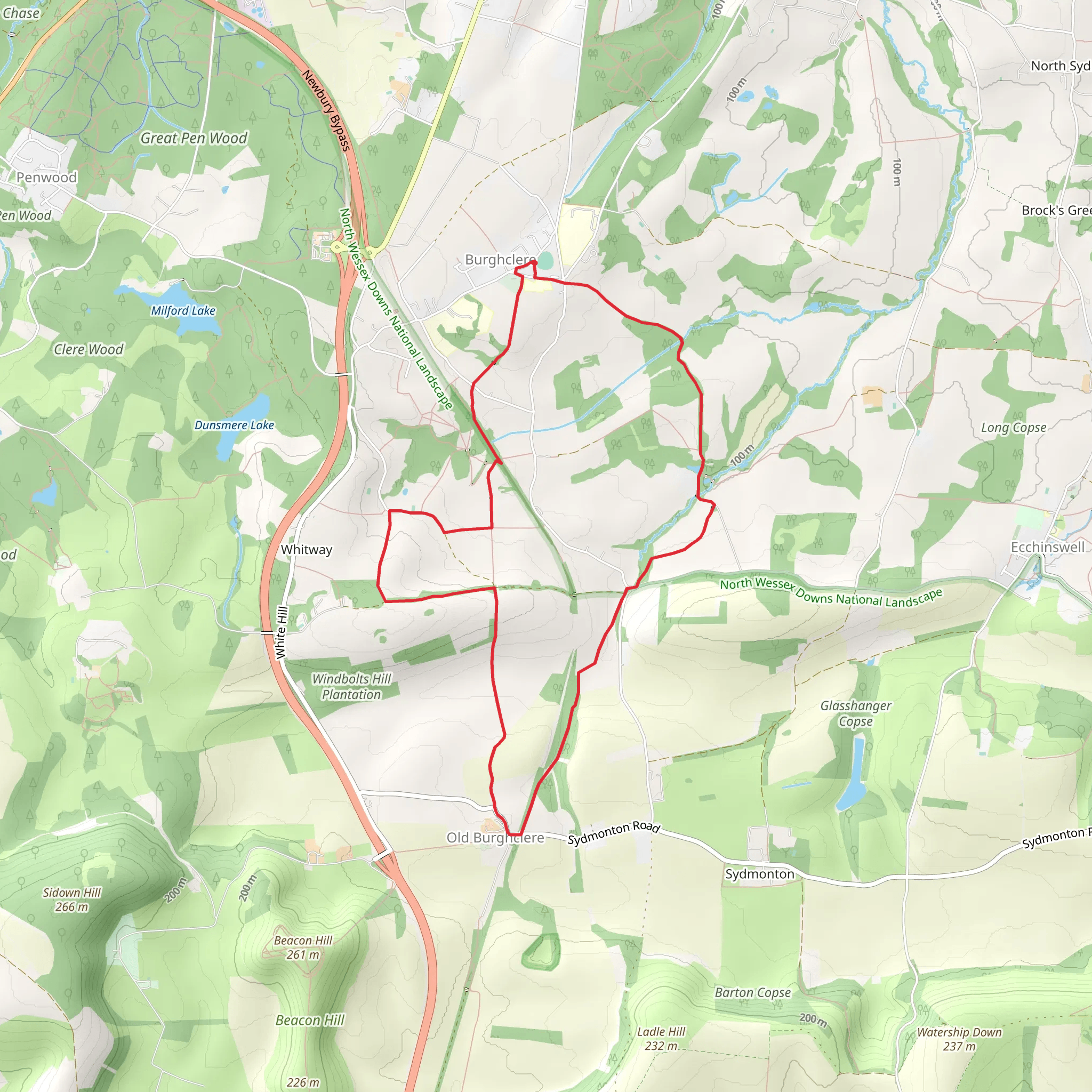 Woodground Copse and Ware Copse Loop mobile static map