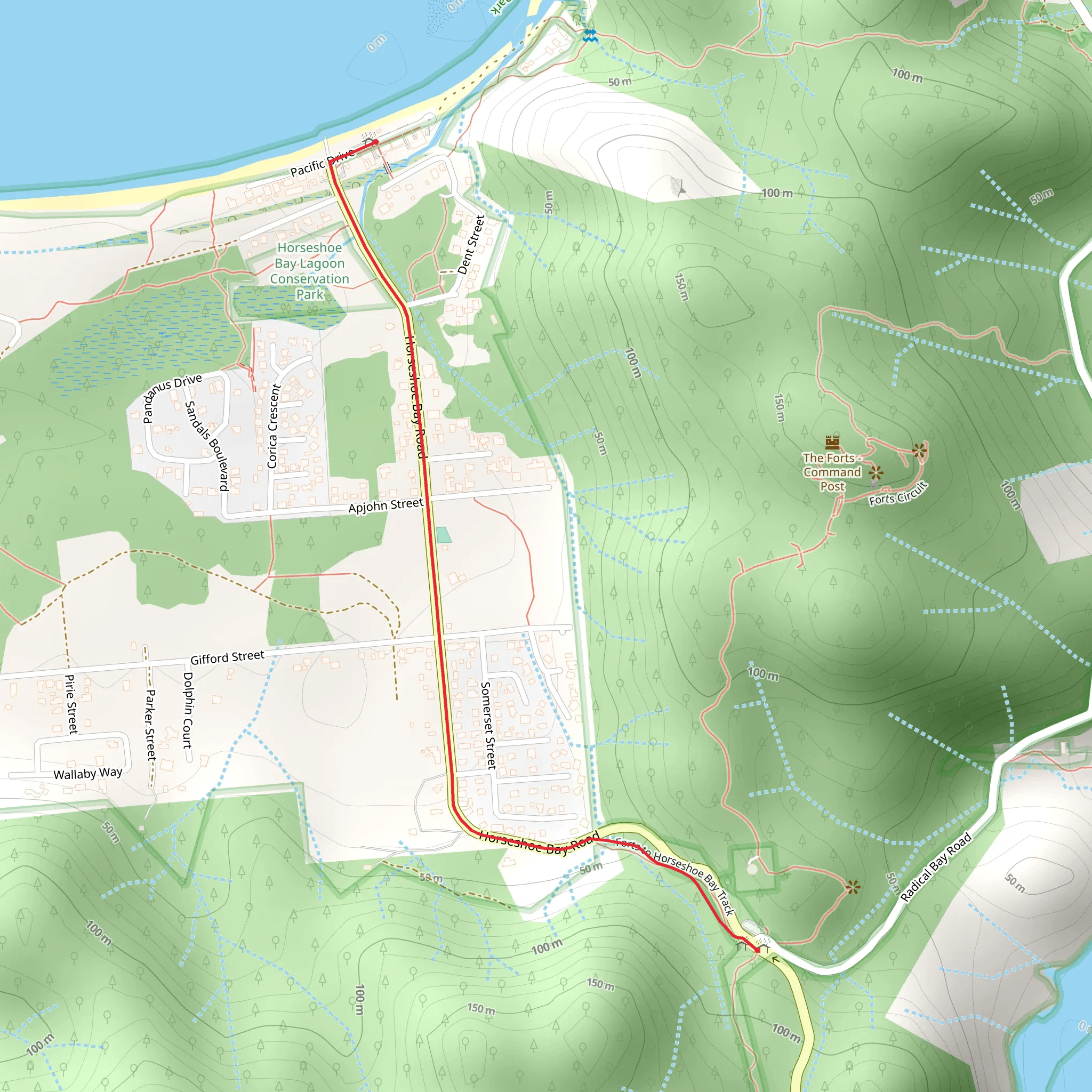Forts Junction - Horseshoe Bay Track 2 mobile static map