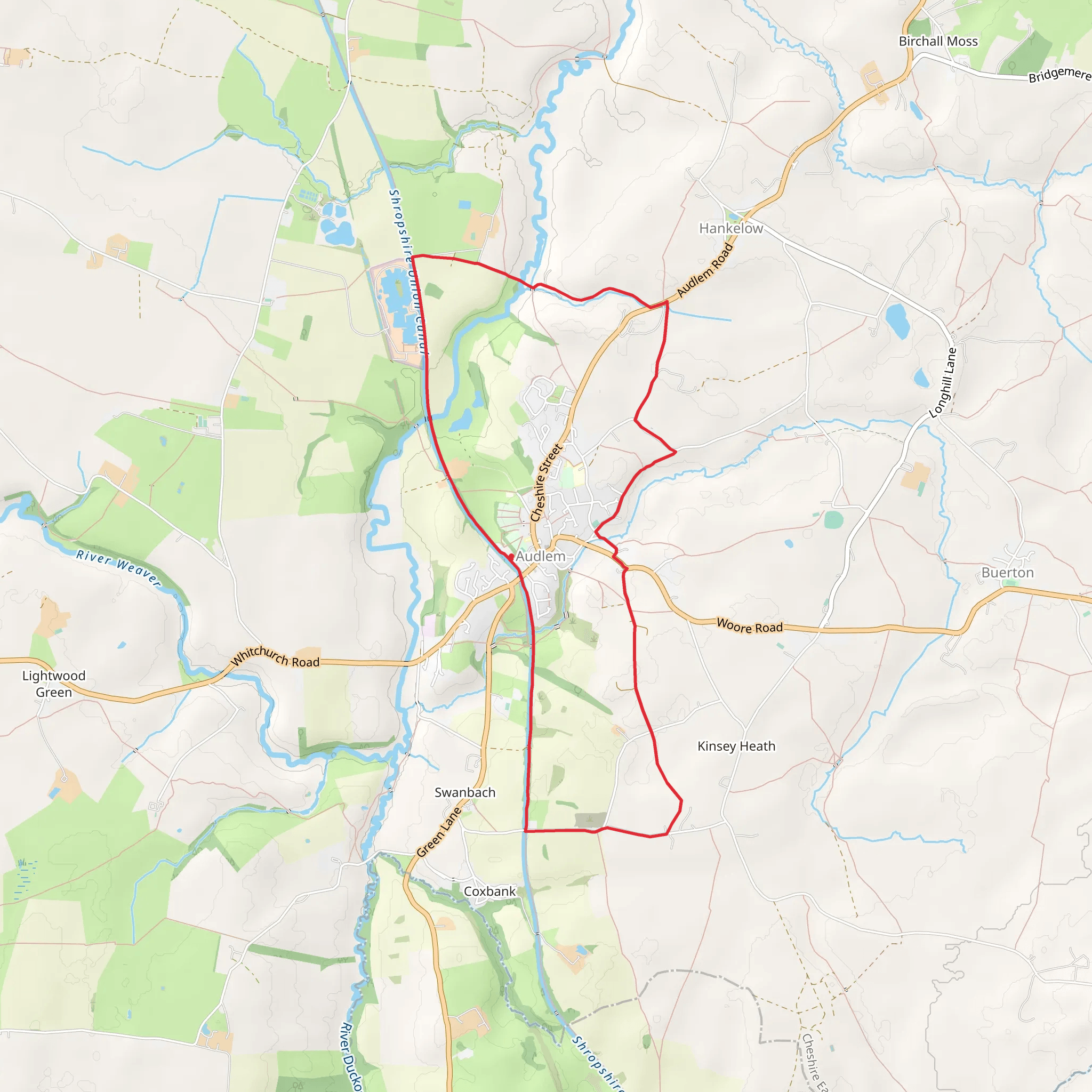 Audlem Circular Walk mobile static map