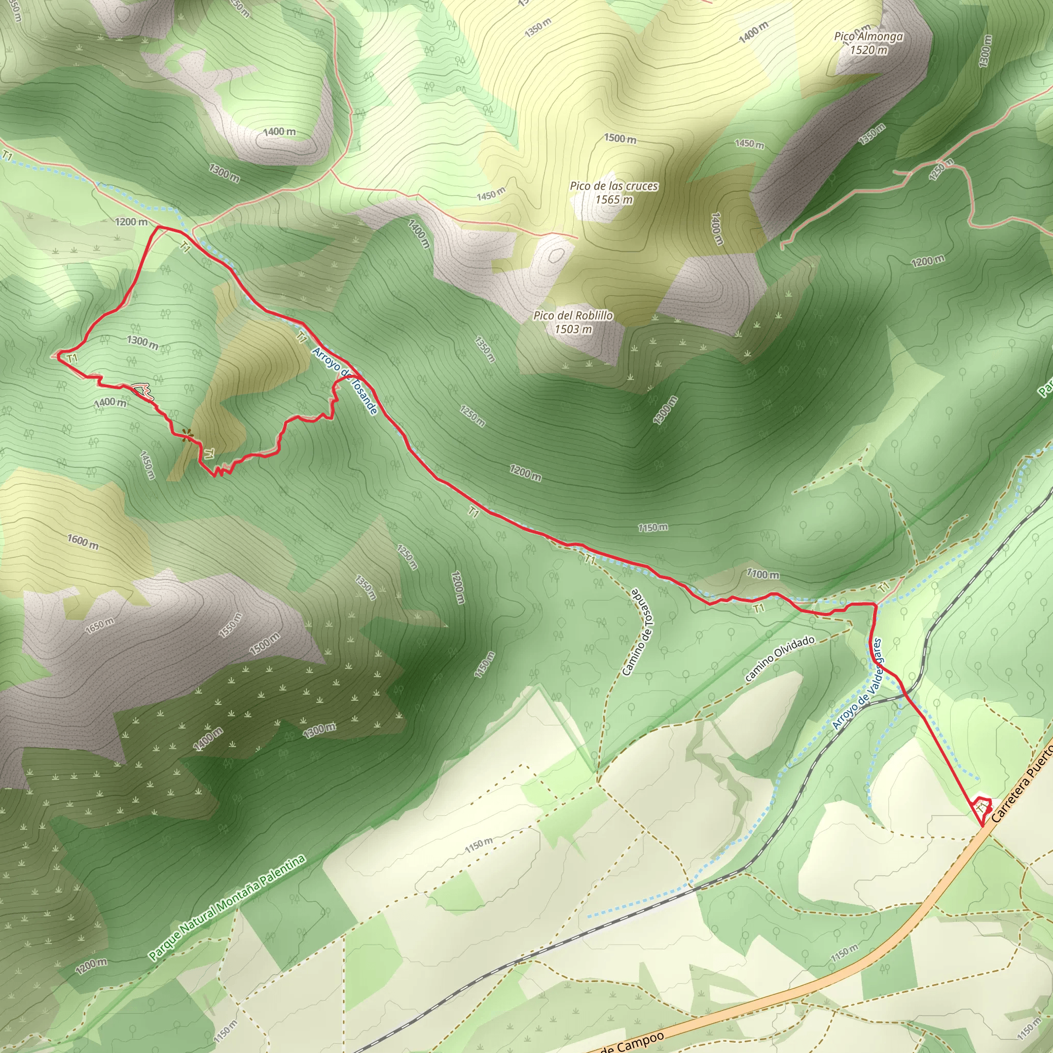 Path of the Tejeda de Tosande PR P 3 mobile static map