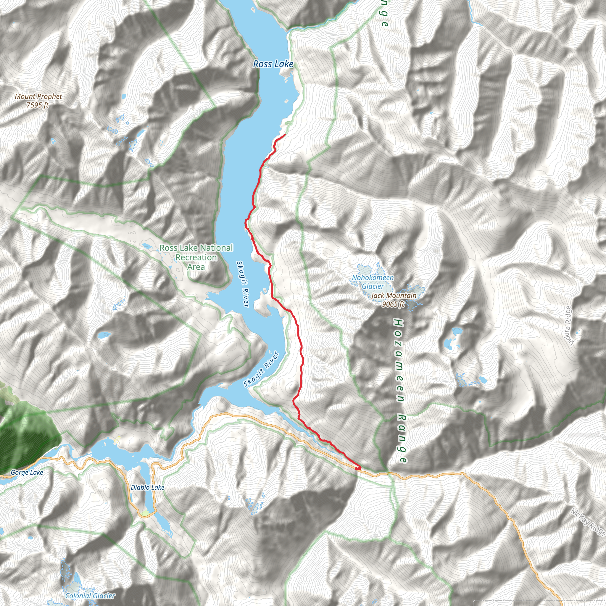 Devil's Creek Campground via East Bank Trail mobile static map