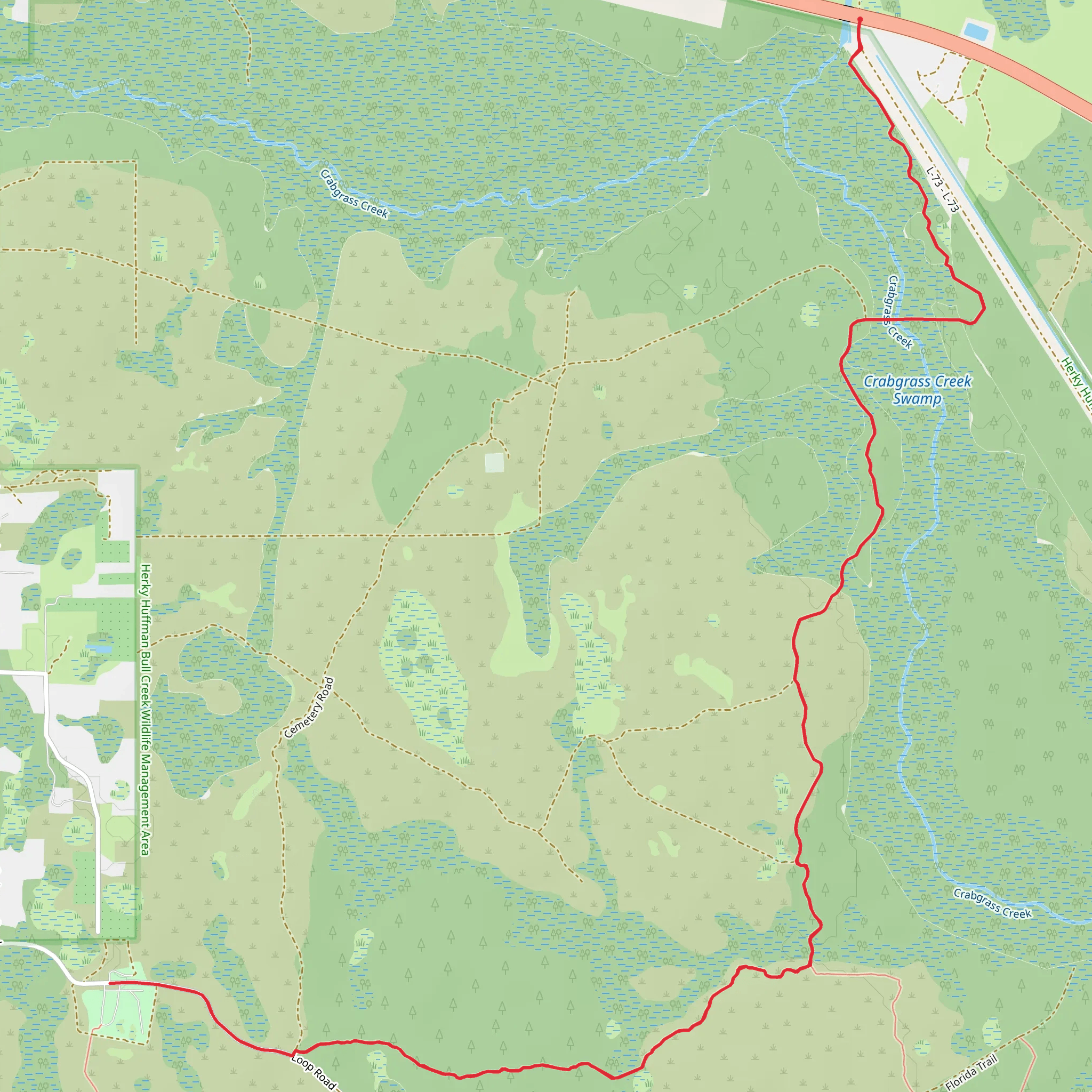 Florida and White Trail mobile static map