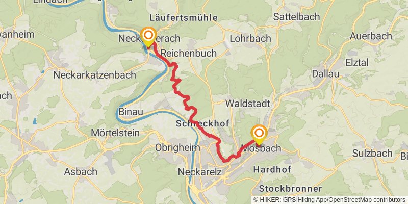 Neckarsteig stage 6 Map
