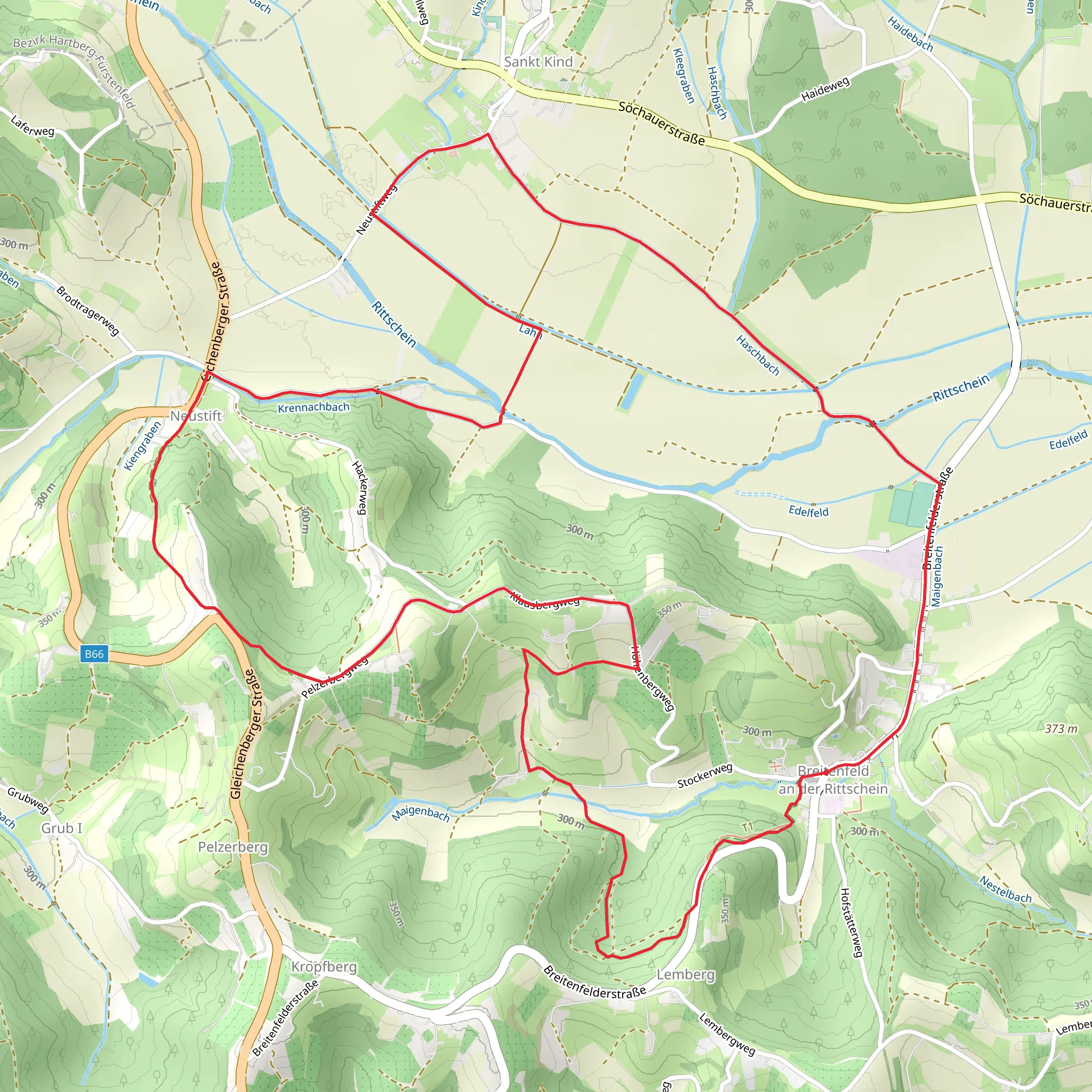 Salvator Mundi-Rundweg Breitenfeld mobile static map