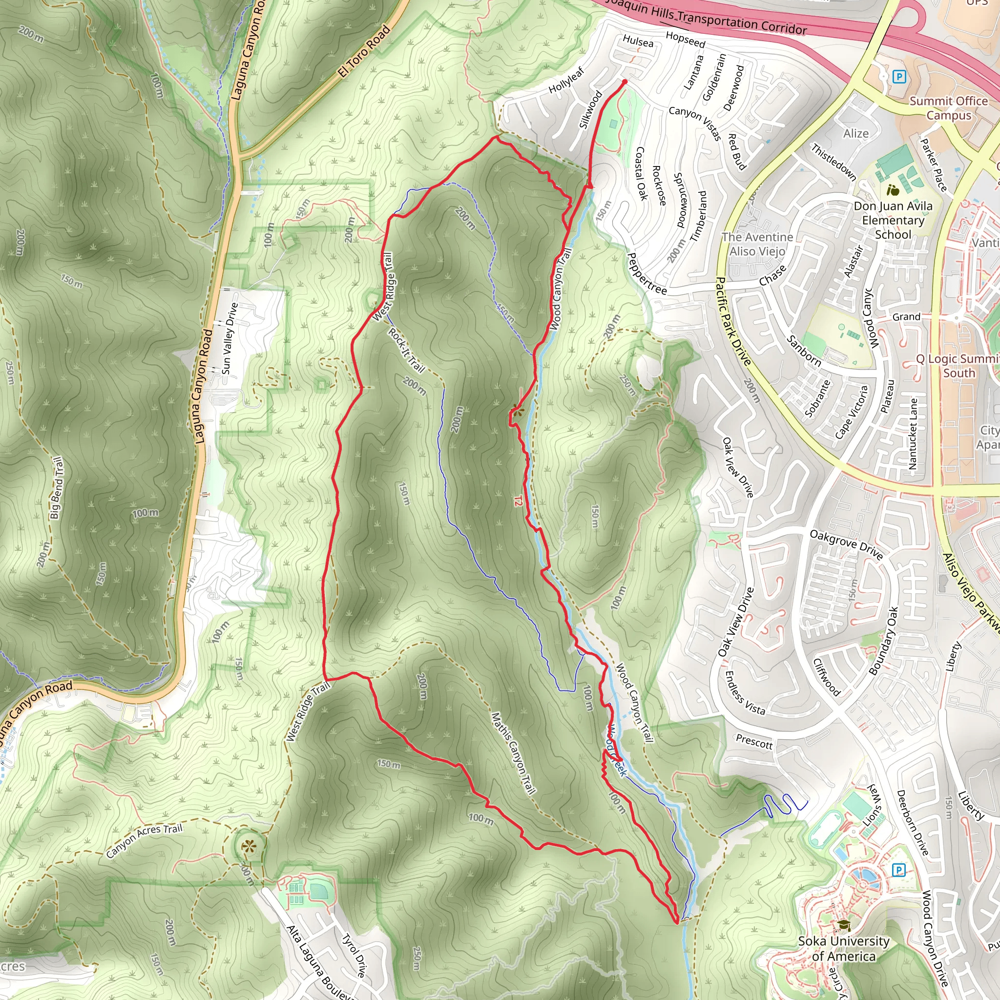 Coyote Run, Nature and Car Wreck Loop Trail mobile static map
