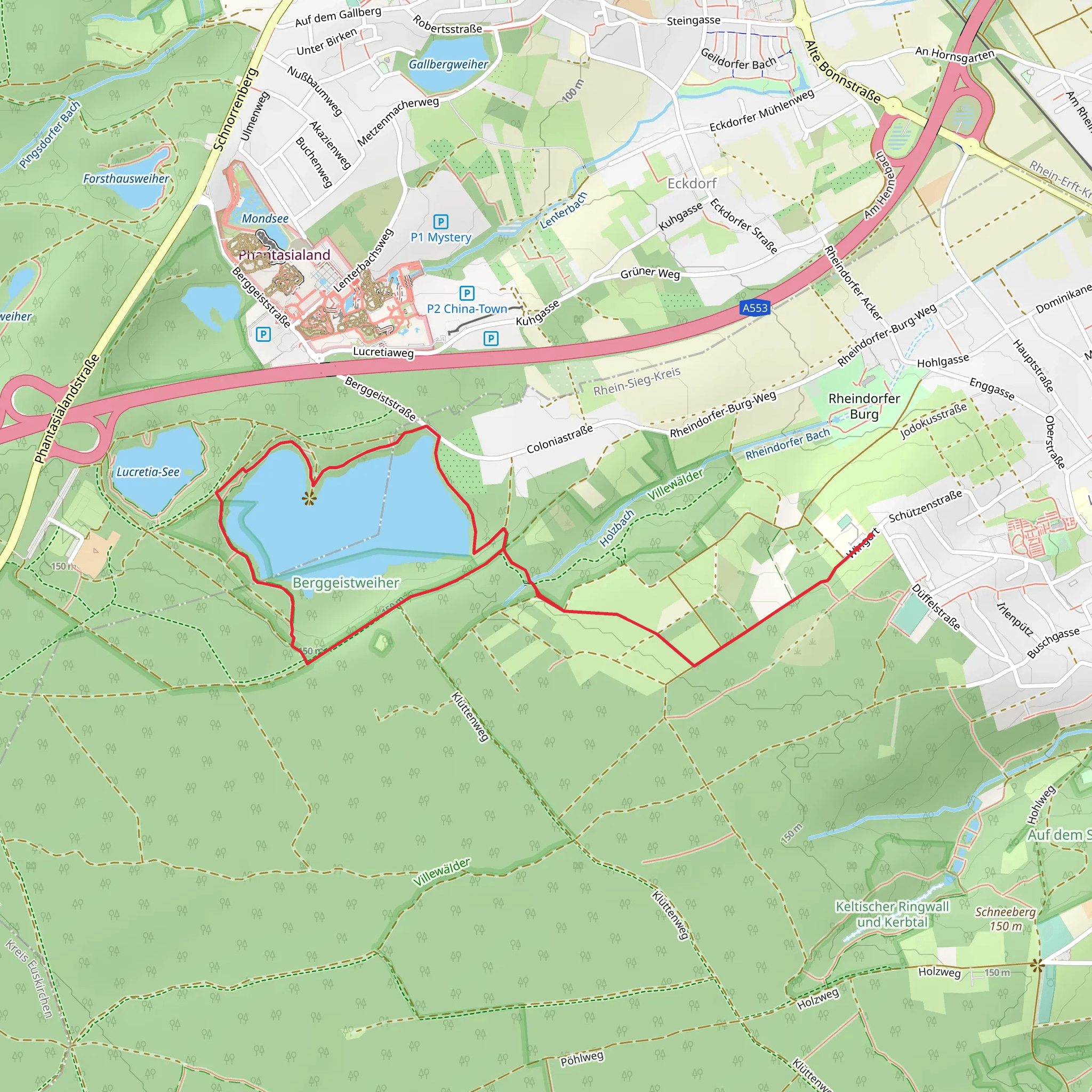 Berggeistweiher Loop via Römerkanal Wanderweg mobile static map