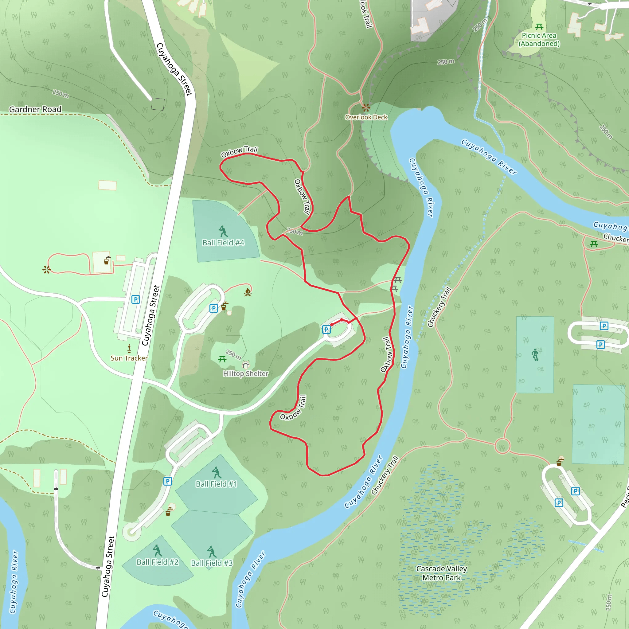 Oxbow Loop Trail mobile static map