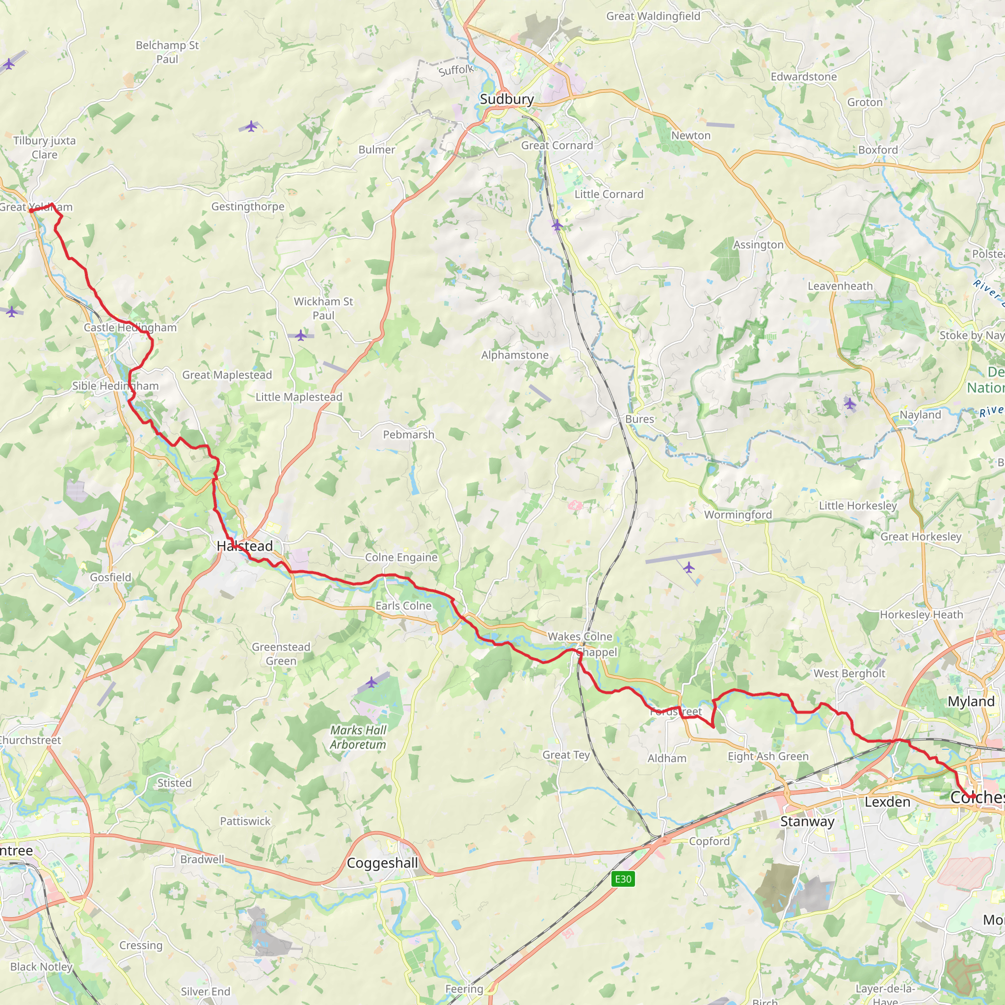 Colne Valley - Essex Way mobile static map