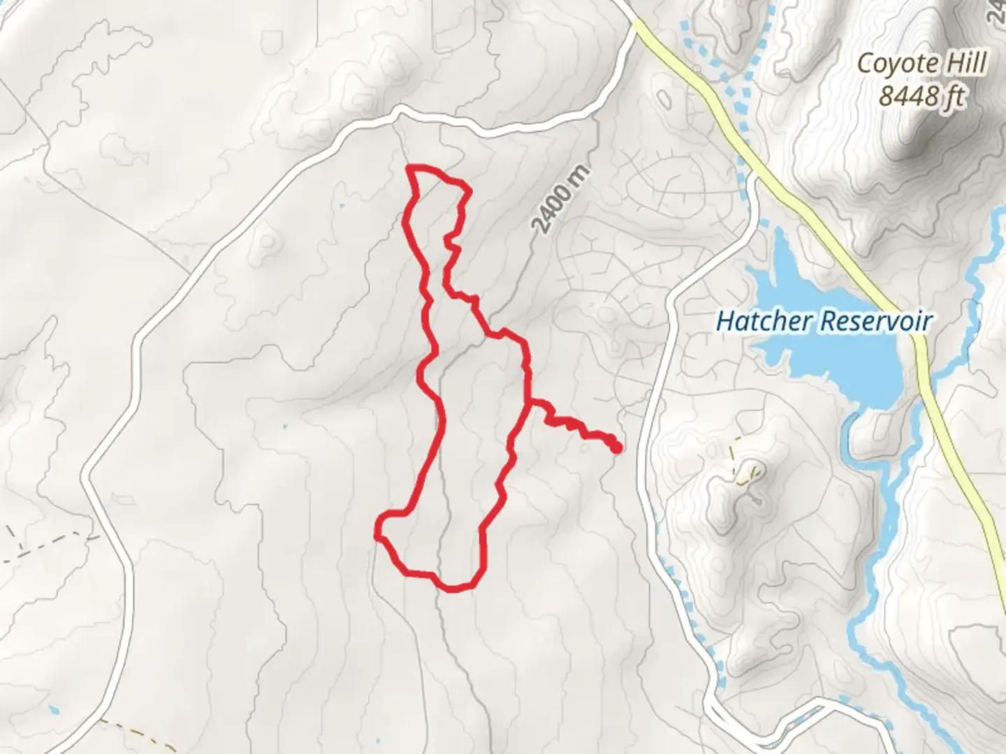 An image depicting the trail New Jack Road and Catamount Loop and its surrounding area.