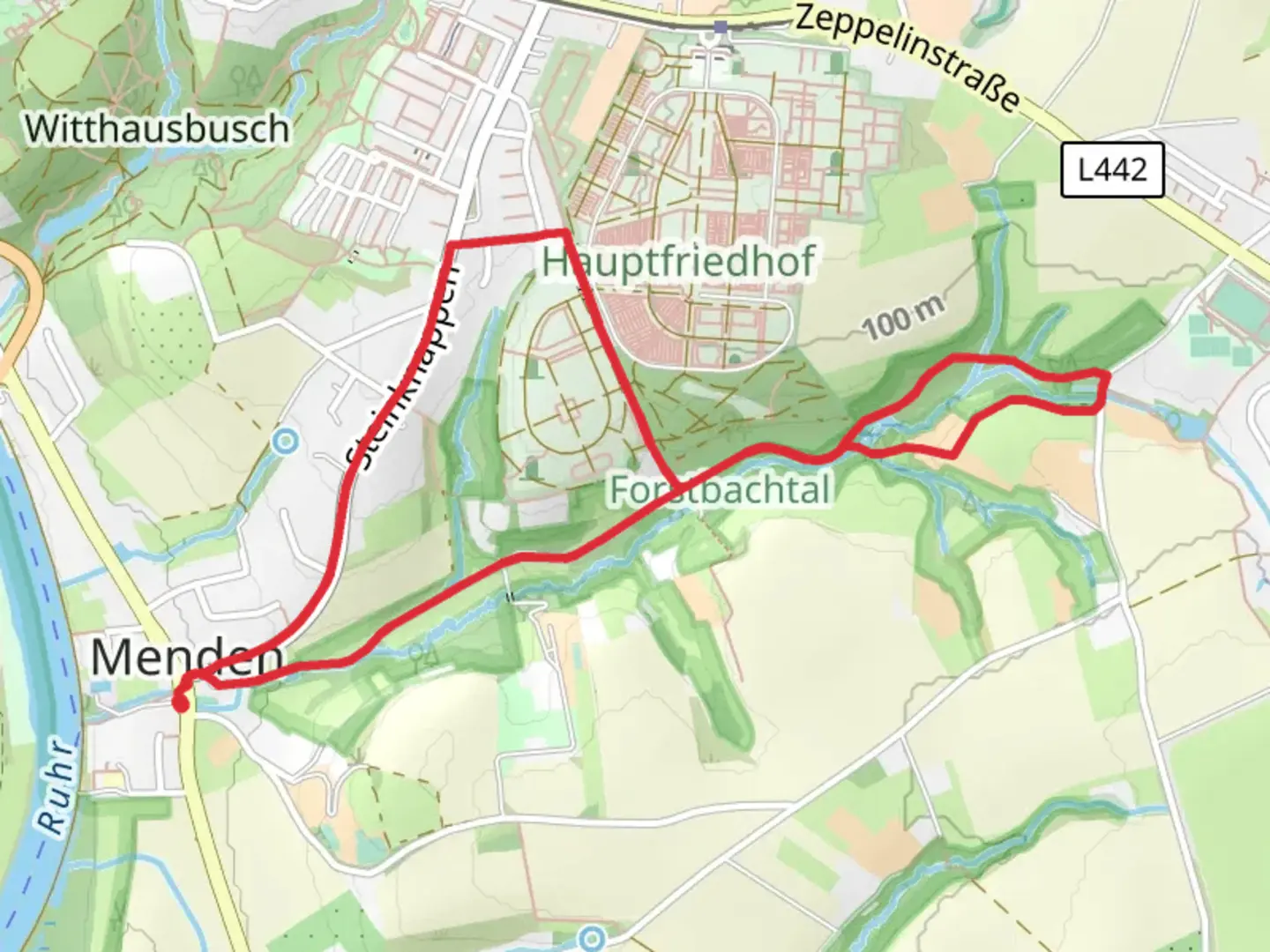 An image depicting the trail Z Kaiserplatz Menden and Forstbachtal Loop and its surrounding area.