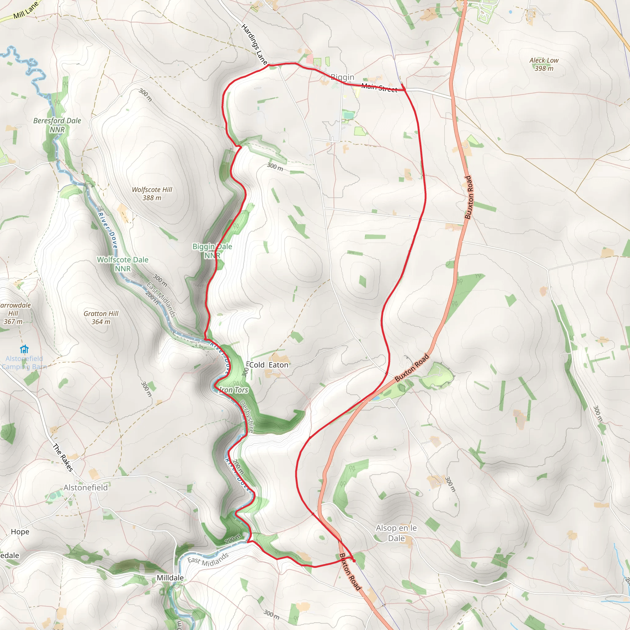 Biggin Dale Loop via Alsop Station mobile static map