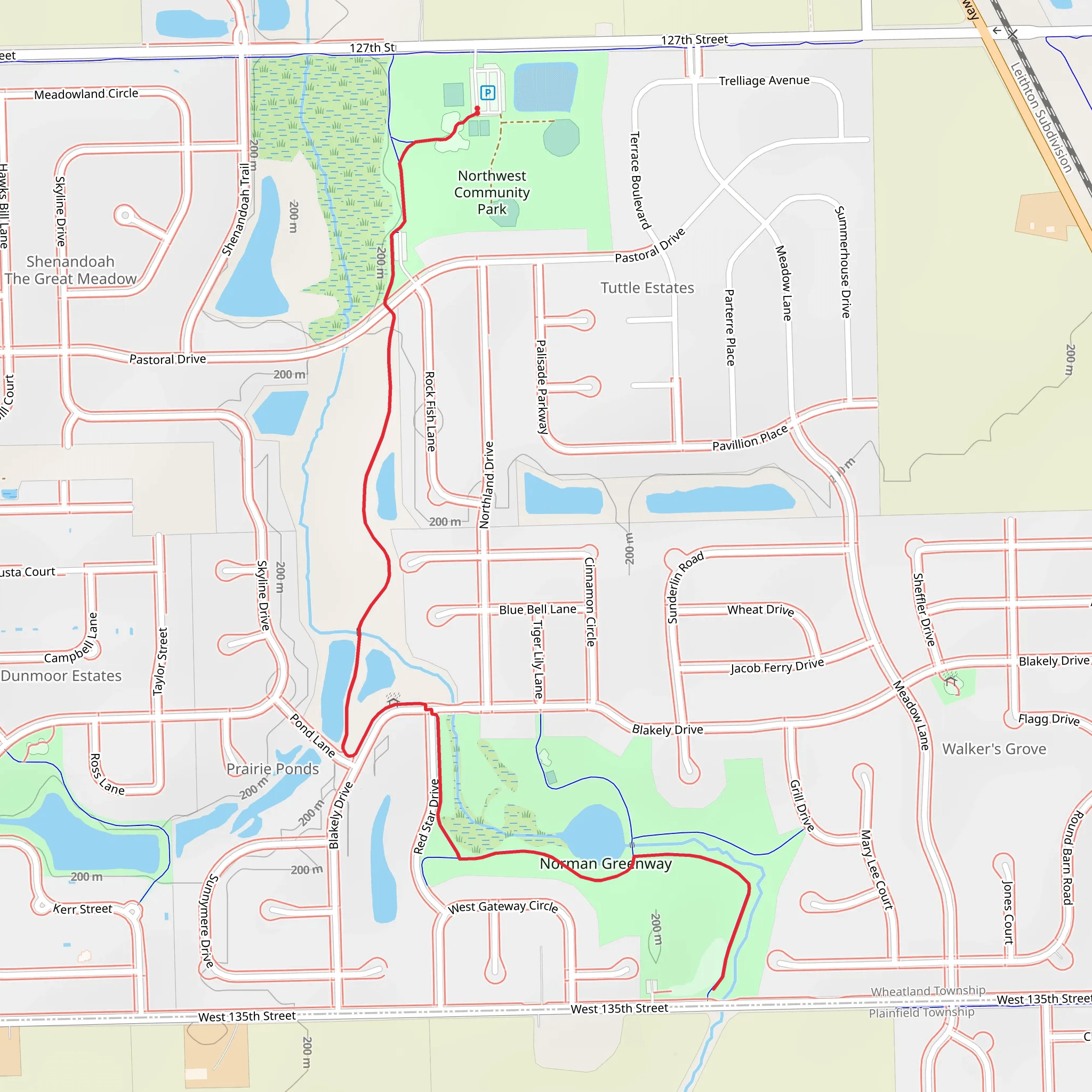 Noran Greenway Walk mobile static map