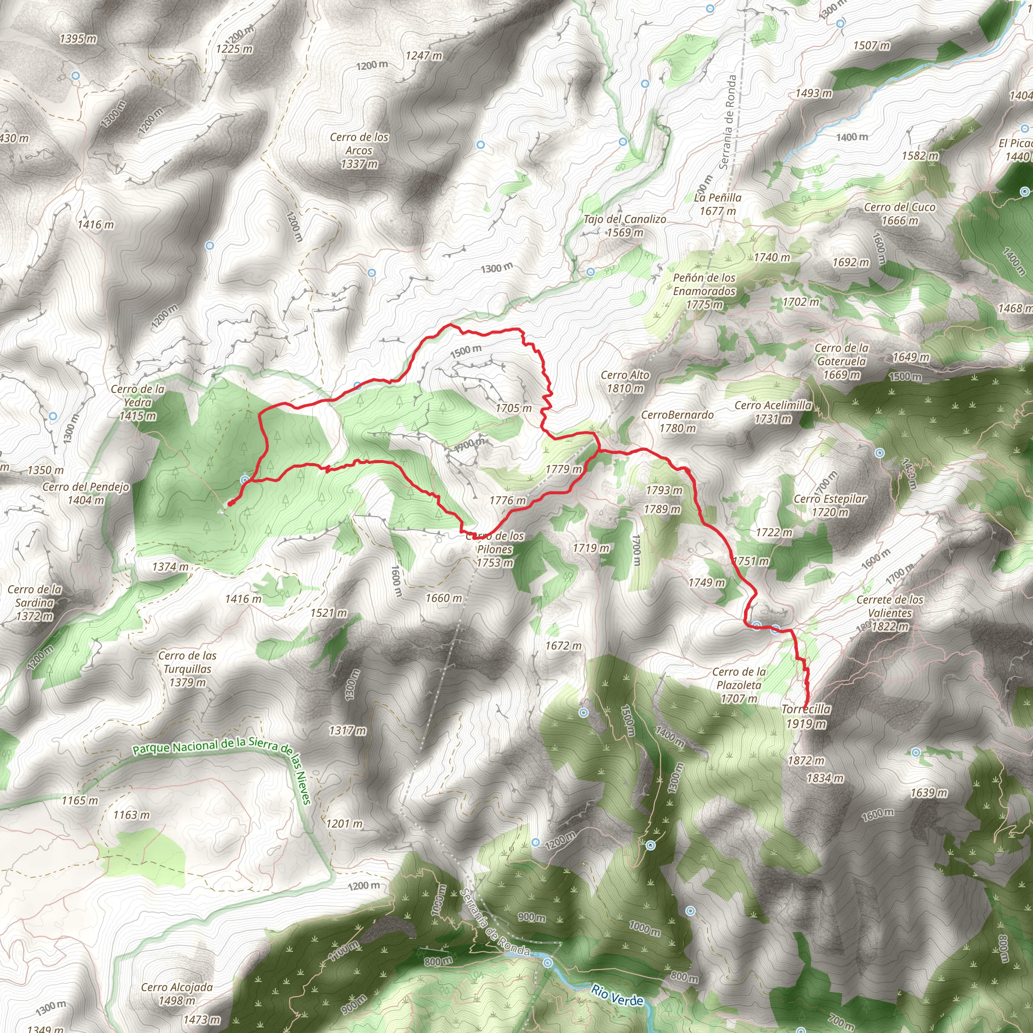 Pico Torrecillas – Circular por la Cañada de las Ánimas mobile static map