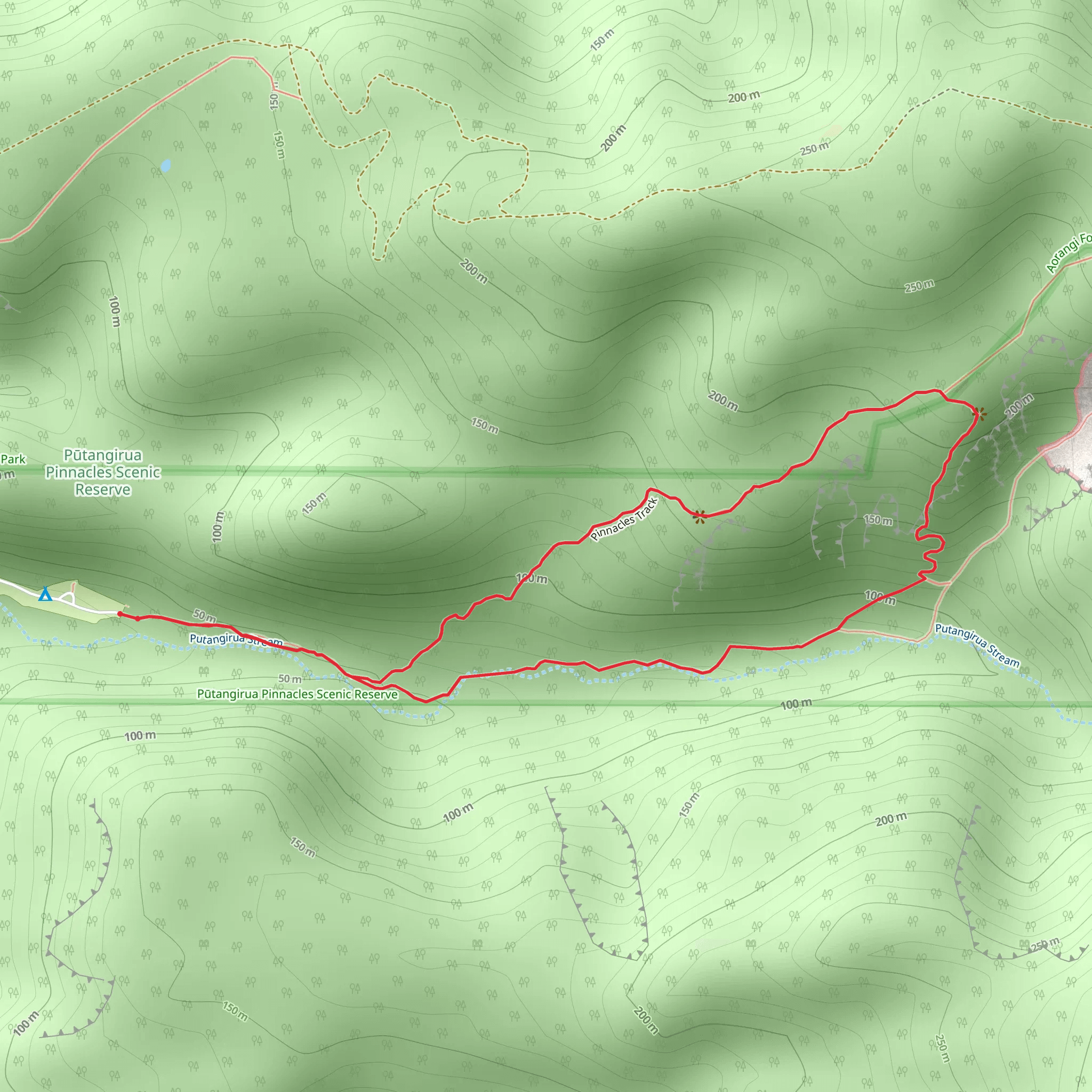 Pinnacles Track - Ridge Walk Track mobile static map