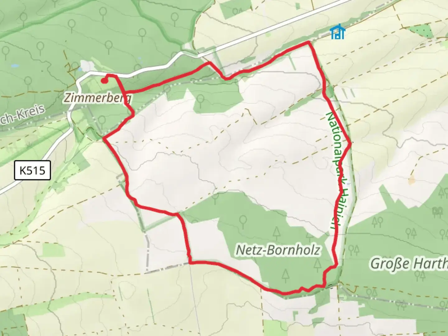 An image depicting the trail Steinbergweg Loop and its surrounding area.