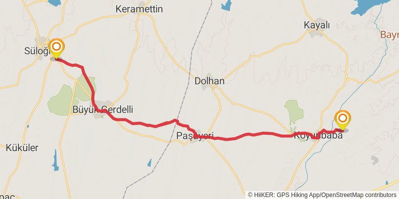 Sultans Trail stage 116 Map