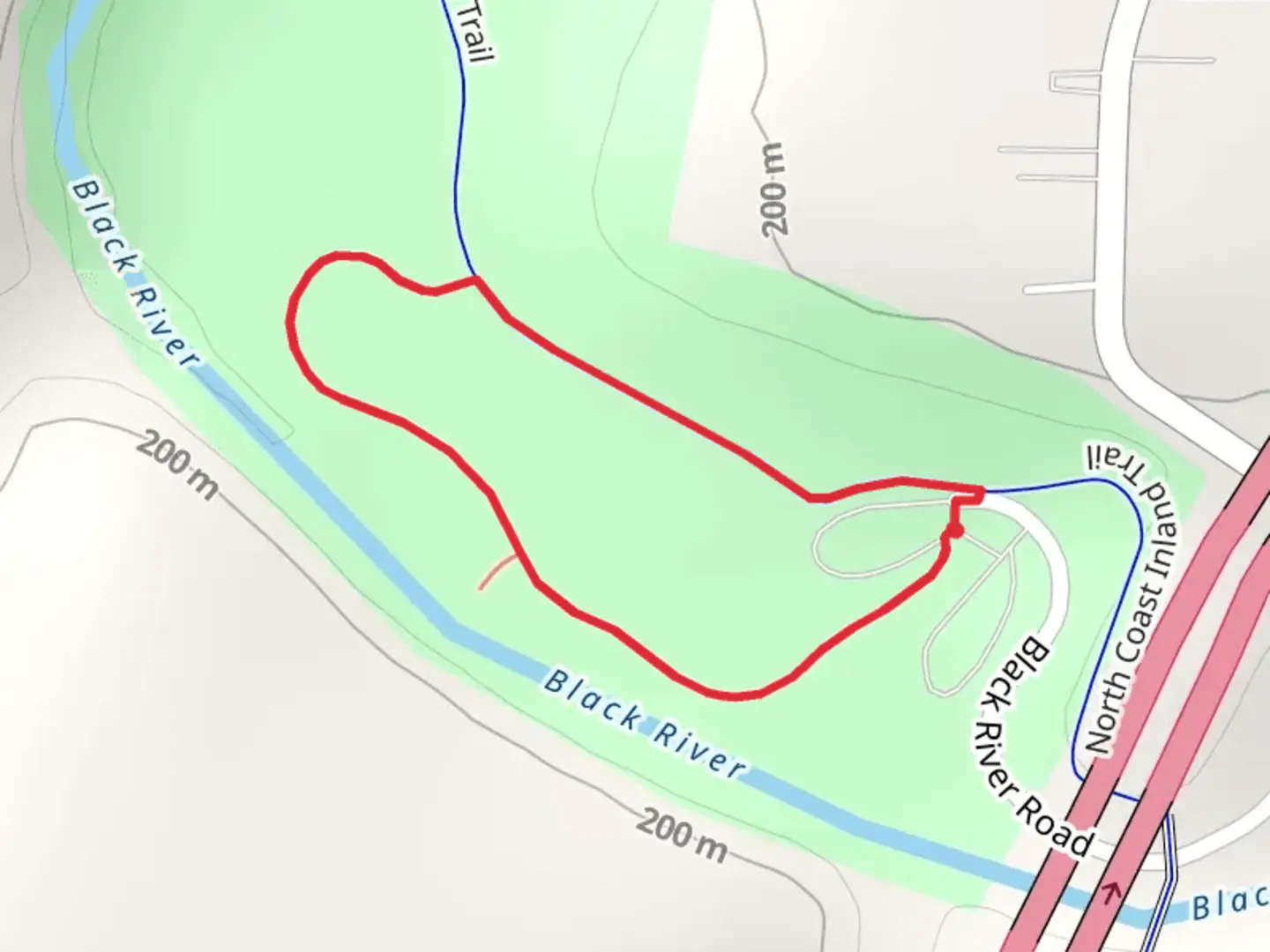 An image depicting the trail Bridgeway Loop Trail and its surrounding area.