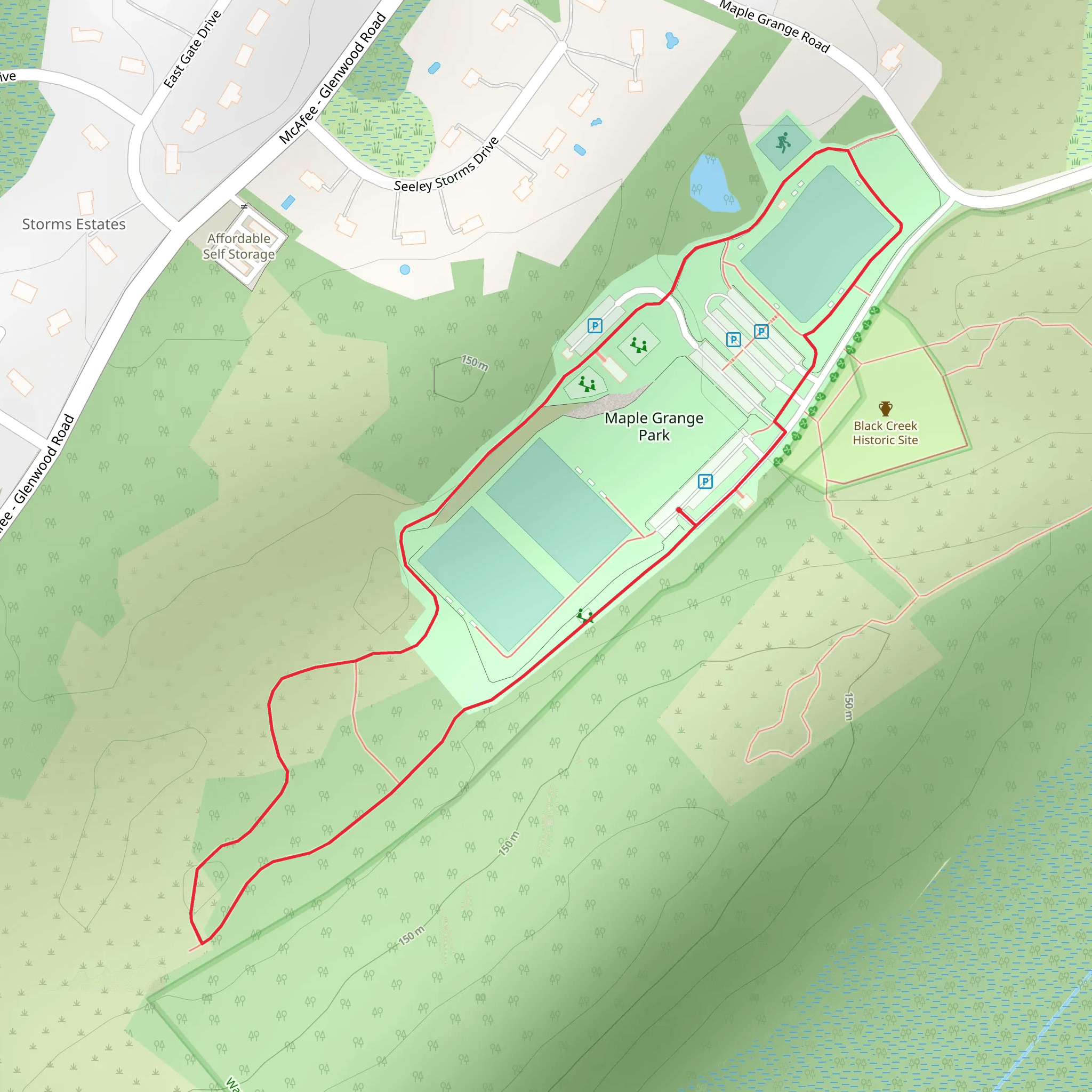 Maple Grange Park Loop mobile static map