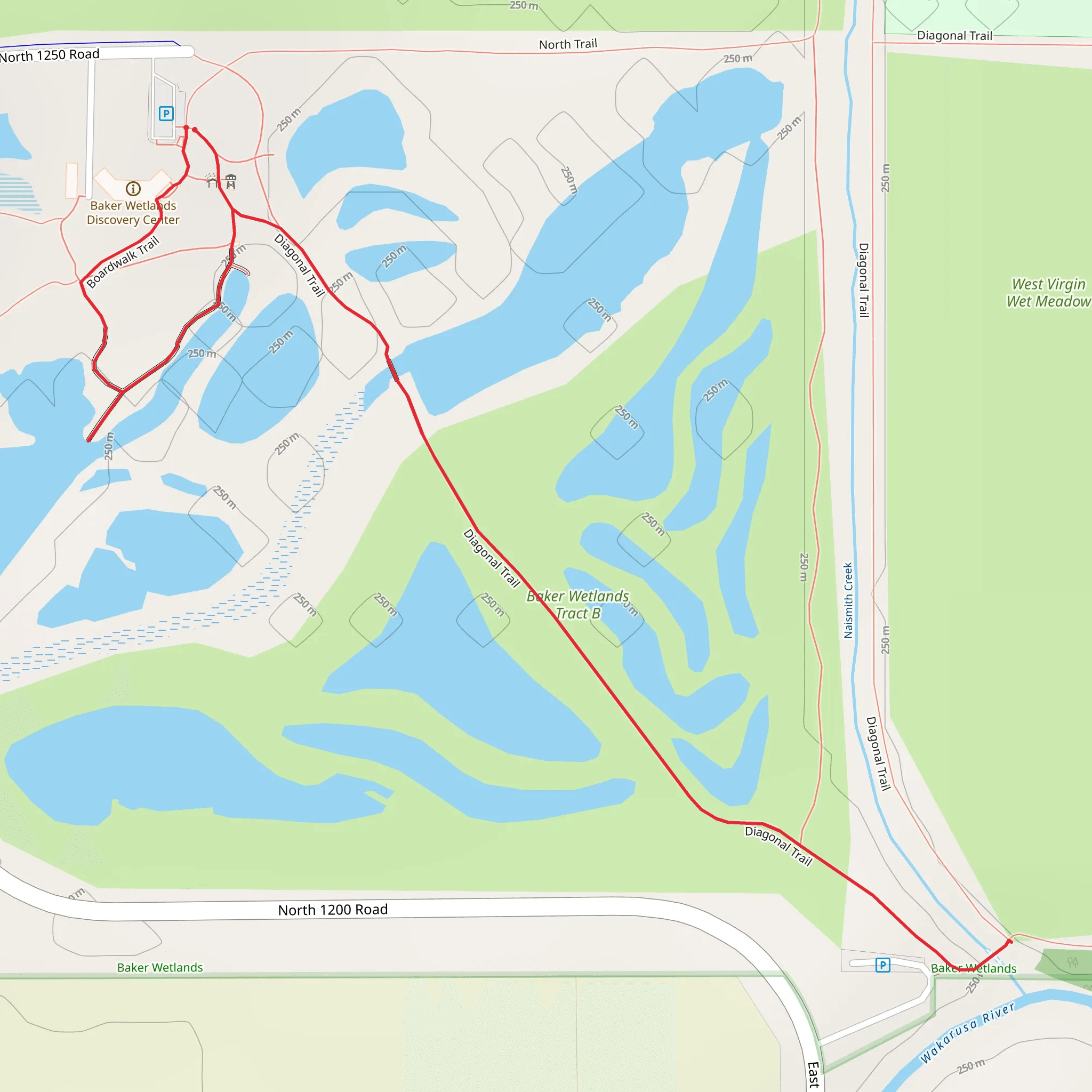 Boardwalk Trail and Diagonal Trail Loop mobile static map