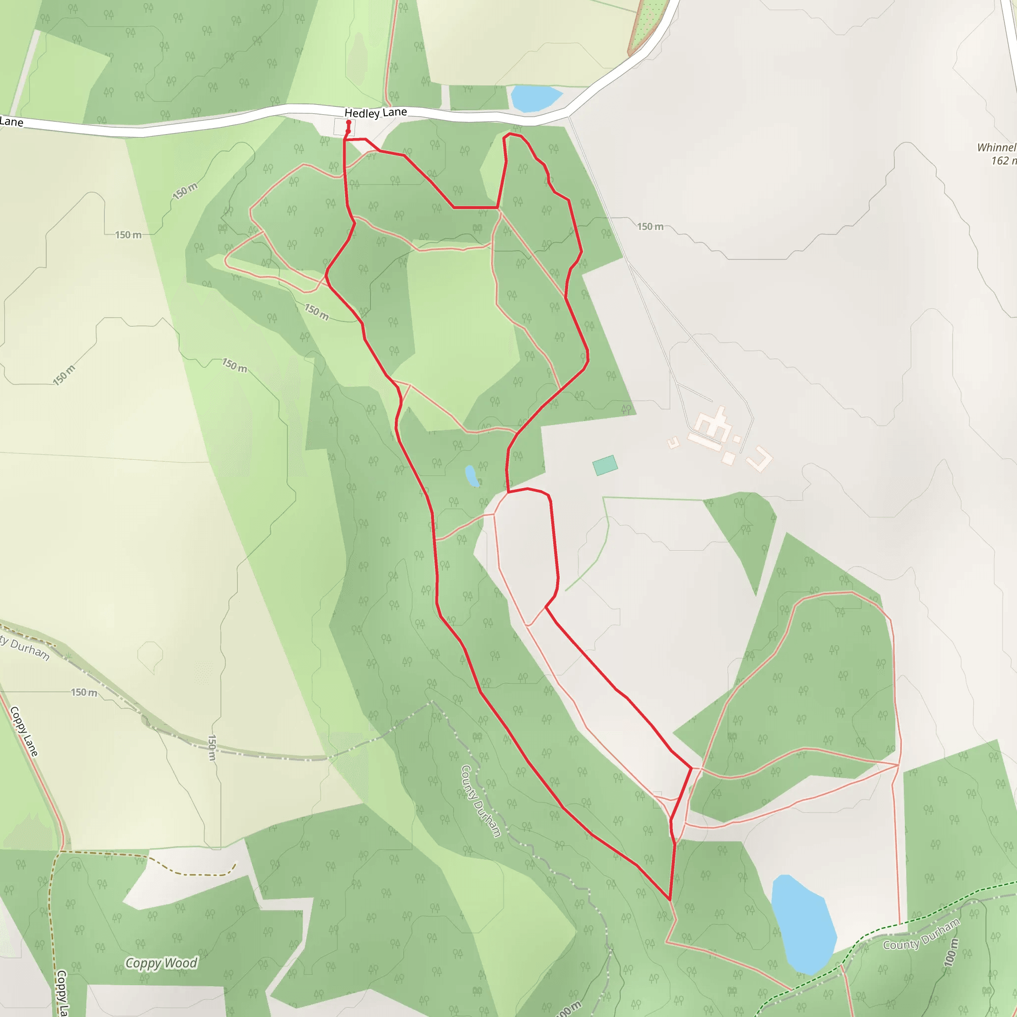 Hedley Hall Woods Loop mobile static map