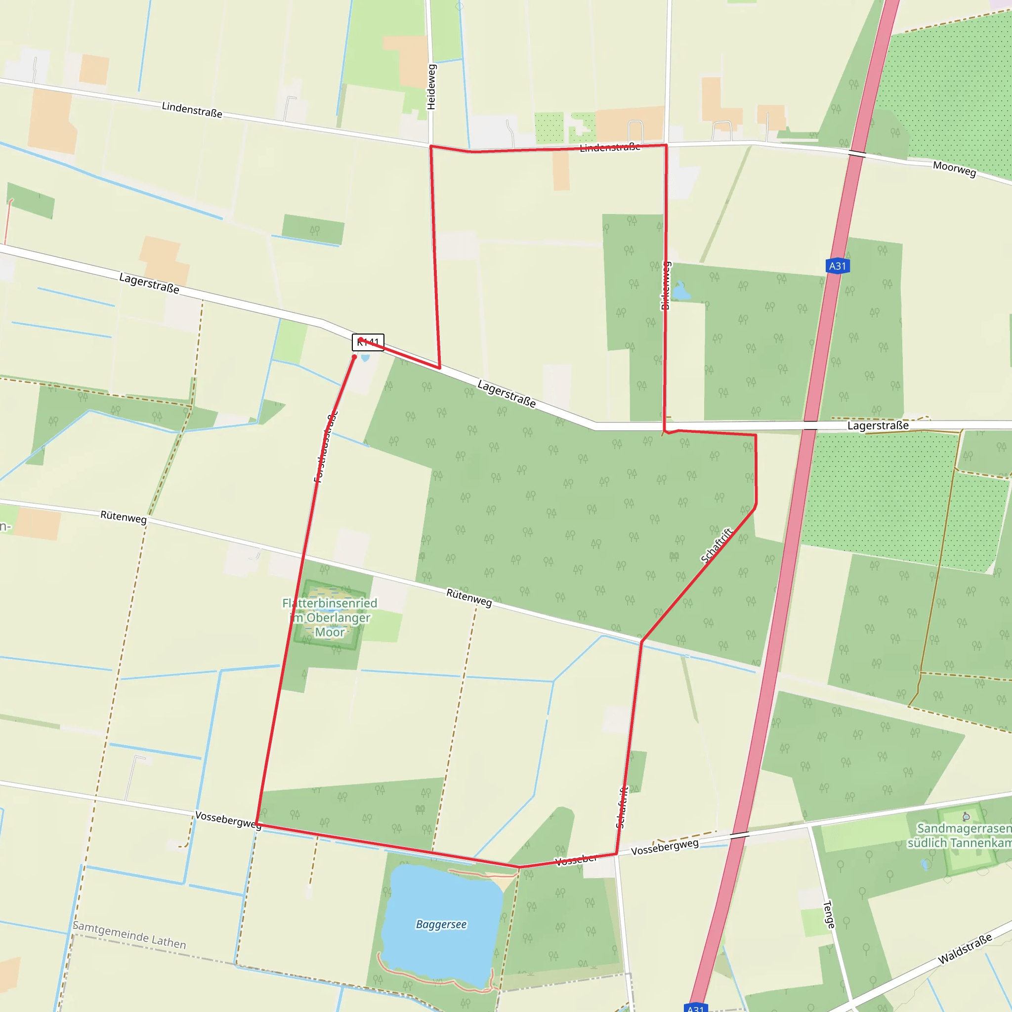 Wanderweg Oberlangen Moor mobile static map